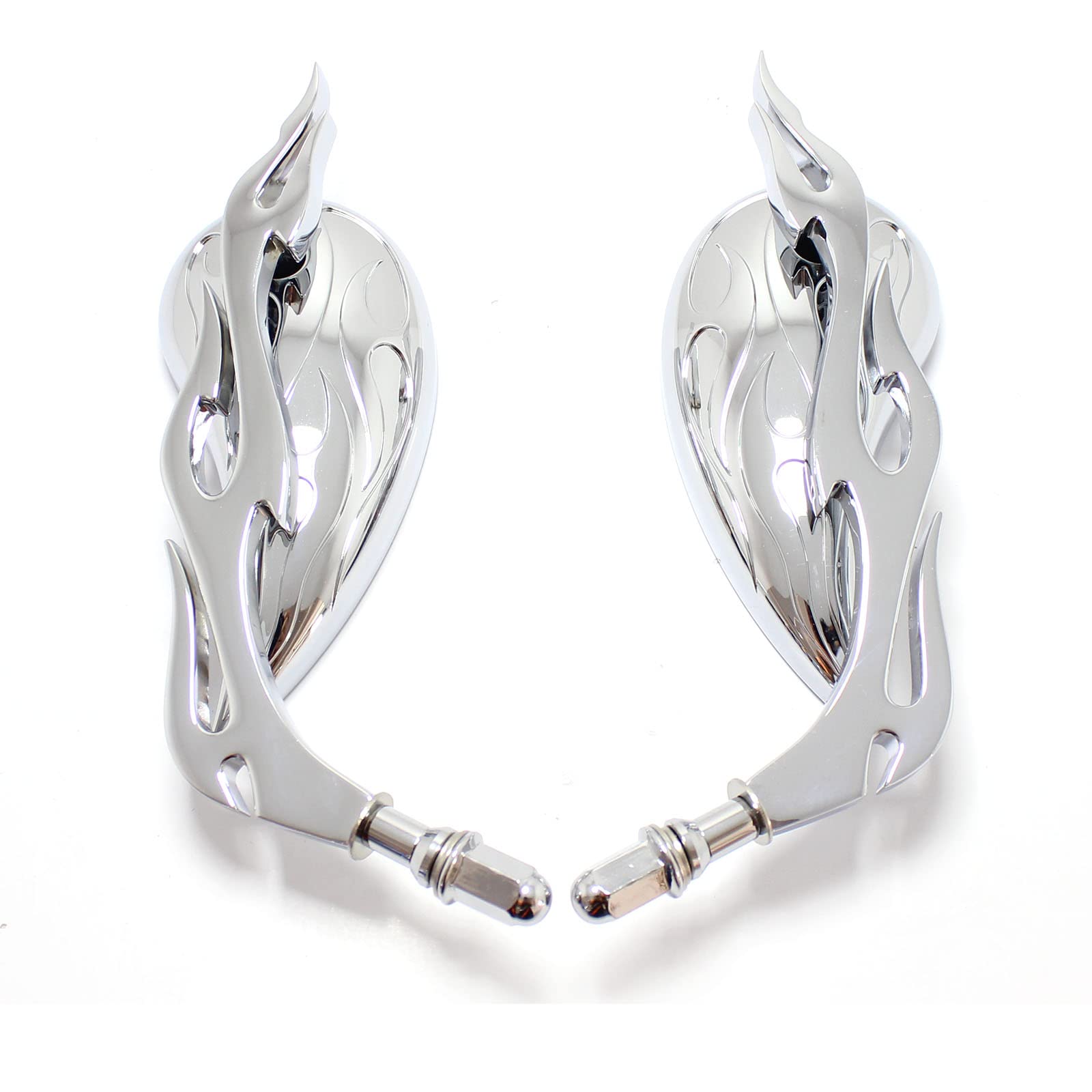 8Mm Chrome Motorcycle Teardrop Rearview Side Mirrors For Sportster Xl 883 1200 Road King V-Rod Street Glide Electra Glide Dyna Softail 1990-2018