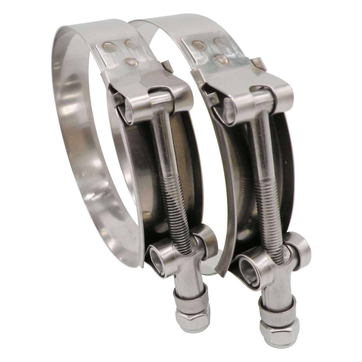 Roadformer 4'' T-Bolt Hose Clamp - Working Range 108Mm - 116Mm For 4'' Hose Id, Stainless Steel Bolt, Stainless Steel Band Float