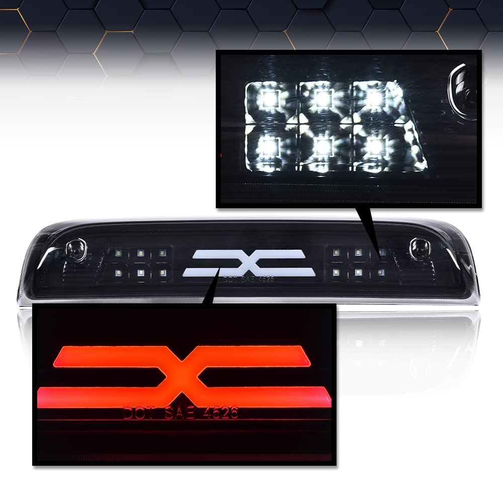 Pit66 3Rd Brake Light, Compatible With 2014-2020 Chevy Silverado 2014-2020 Gmc Sierra X Type Led Bar High Mount Stop Light Rear