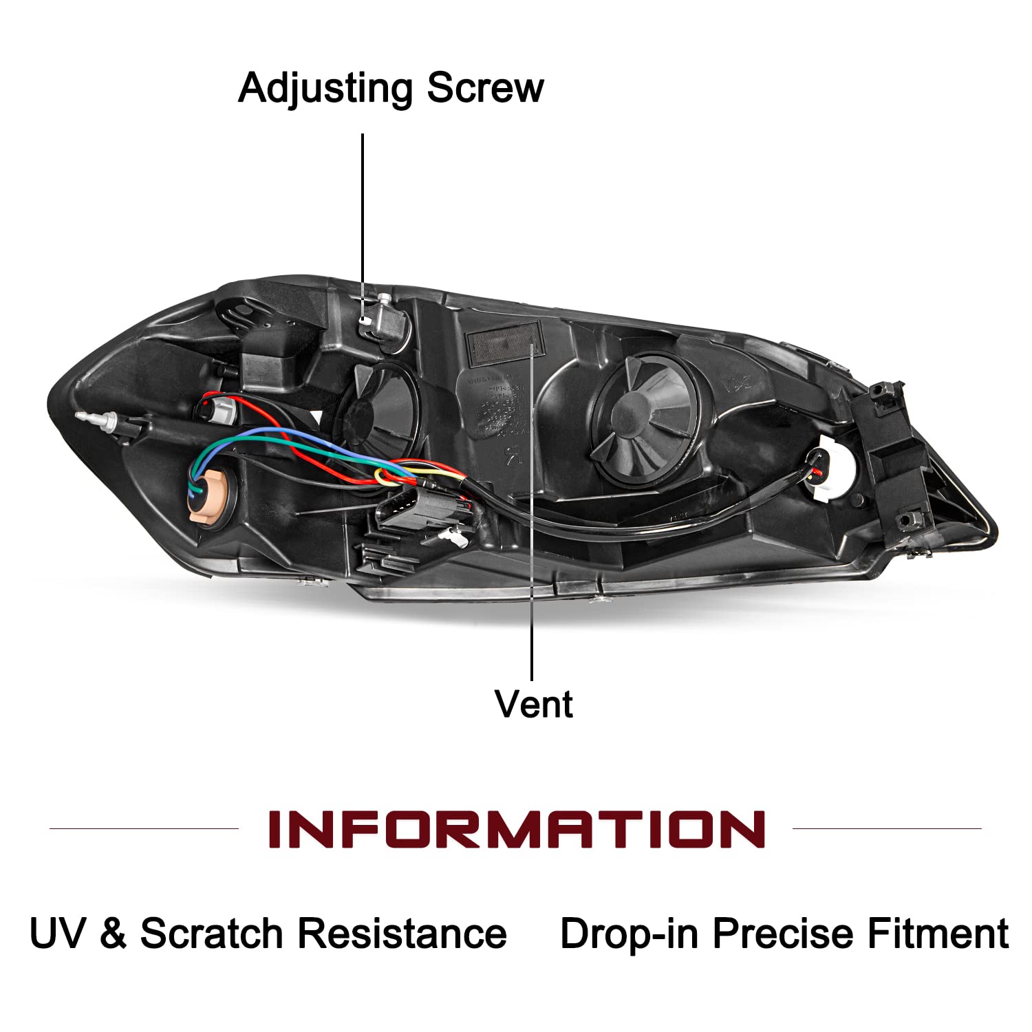 Jsboyat Headlight Assembly Fit For 2006-2013 Chevy Impala / 2006-2007 Chevy Monte Carlo / 2014-2016 Chevy Impala Limited Factory