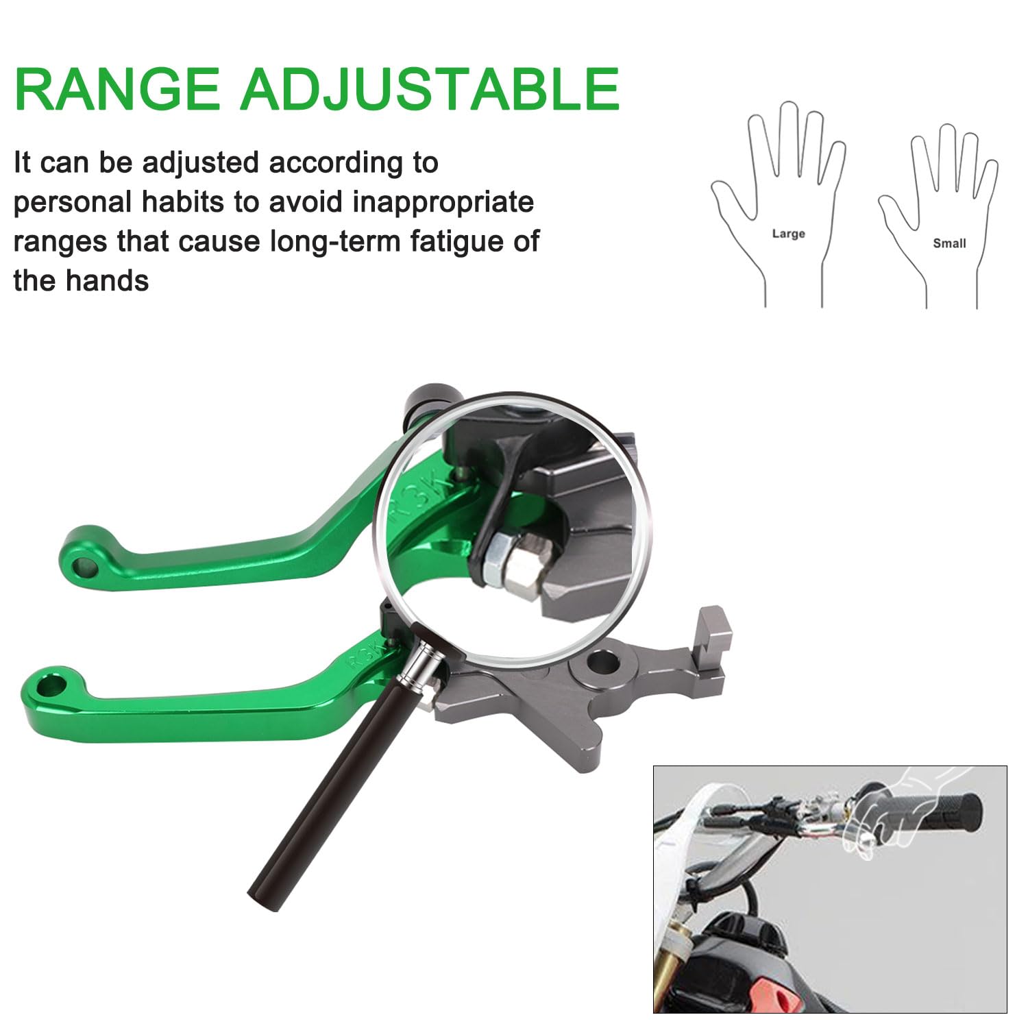 Iuvwisn Motorcycle Brake Clutch Lever Pivot Levers Set Adjustable Cnc For Klx 300 Klx300 Klx300R Klx300Sm 20-24 Klx230 Klx230R Klx230Sm 20-23 Klx125 10-16 Klx250 08-20 Dirt Pit Bike Green