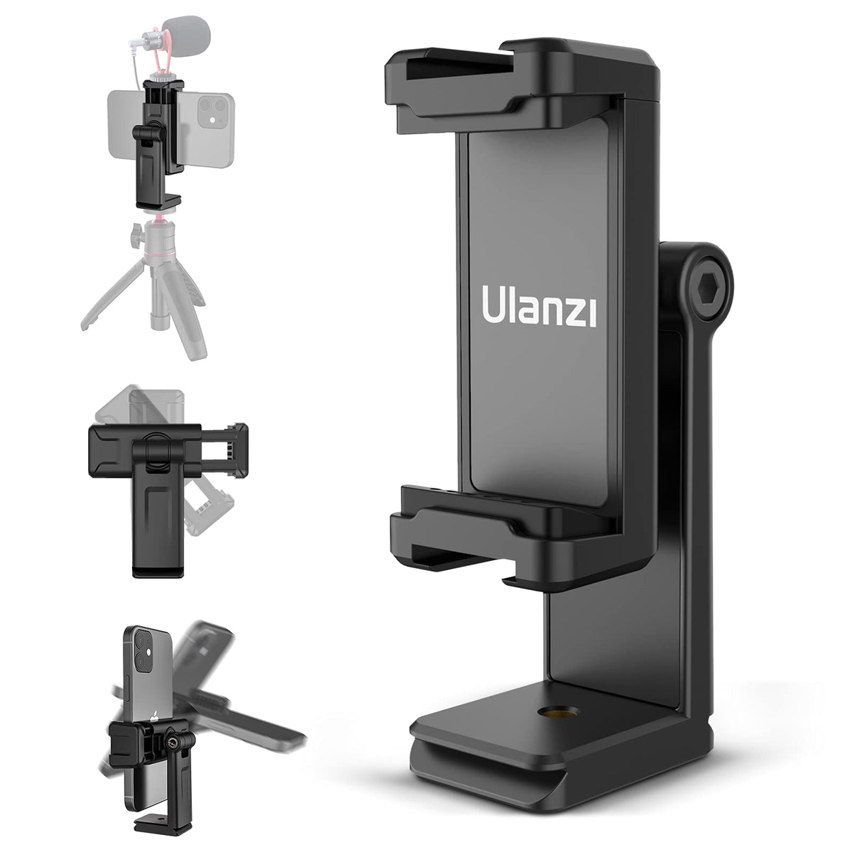Ulanzi St-22 Phone Tripod Adapter Mount, Adjustable Cell Phone Holder With 2 Col