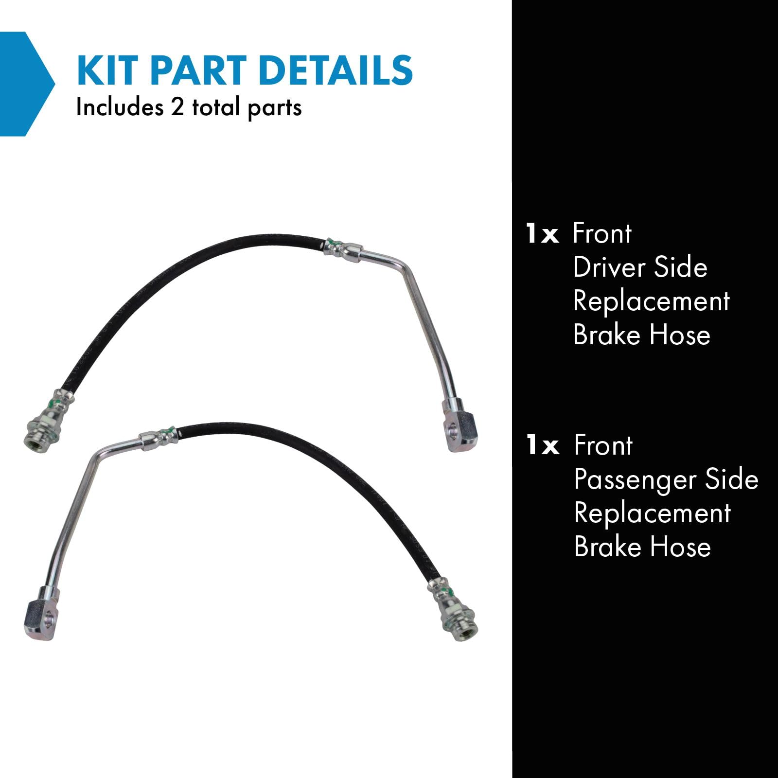 Trq Front Brake Hose Compatible With 92-94 Blazer 88-99 K1500 Suburban K2500 95-00 Tahoe Yukon