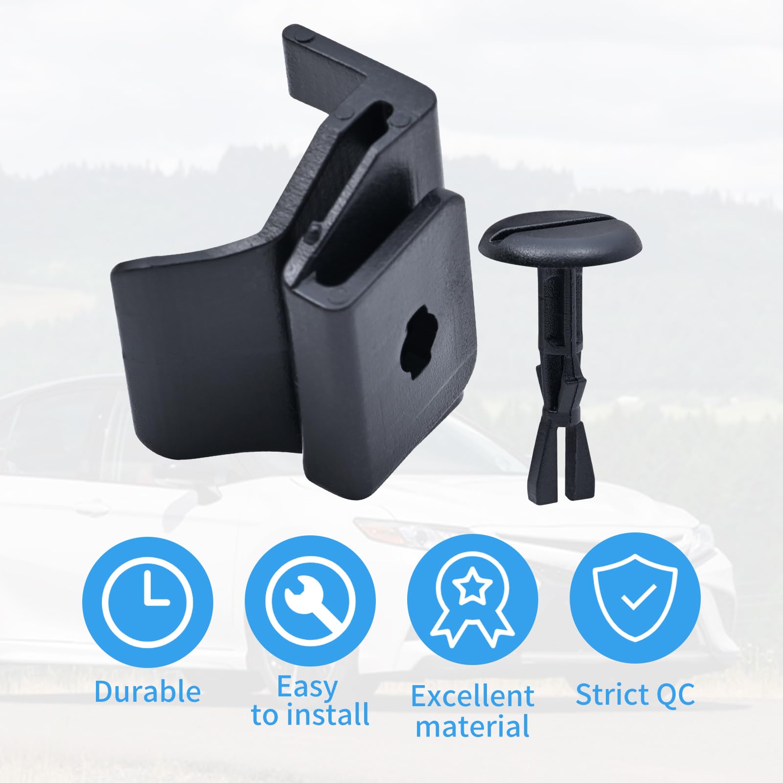 Whaletail 10 Sets Black Front Fender Liner Clips & Pin Retainers for Lexus Camry Avalon ES350 GS350 RX350 HS250h 53879-06100