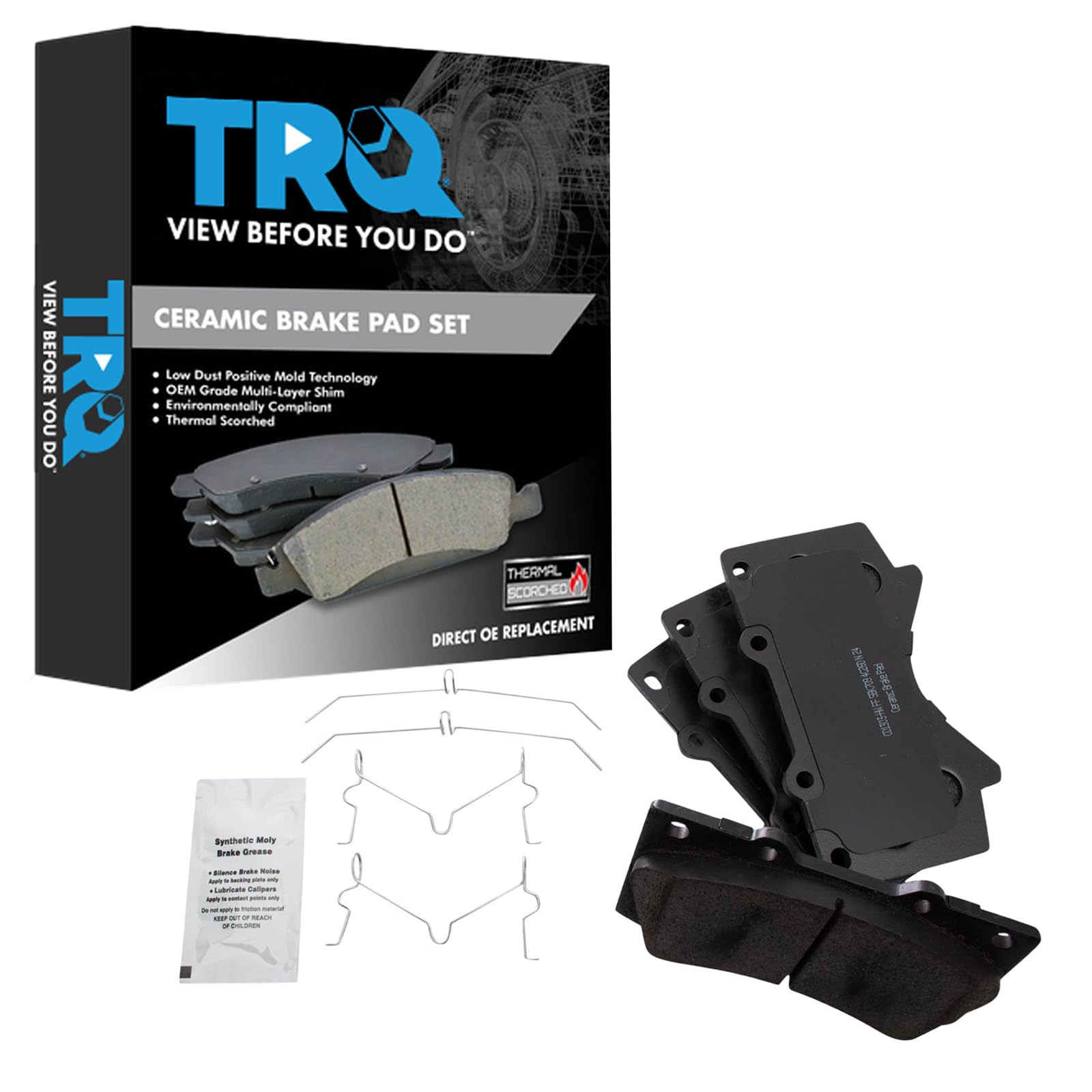TRQ Front Brake Pads Ceramic Compatible with 2008-2021 Lexus LX570 Toyota Land Cruiser Sequoia 2007-2021 Tundra