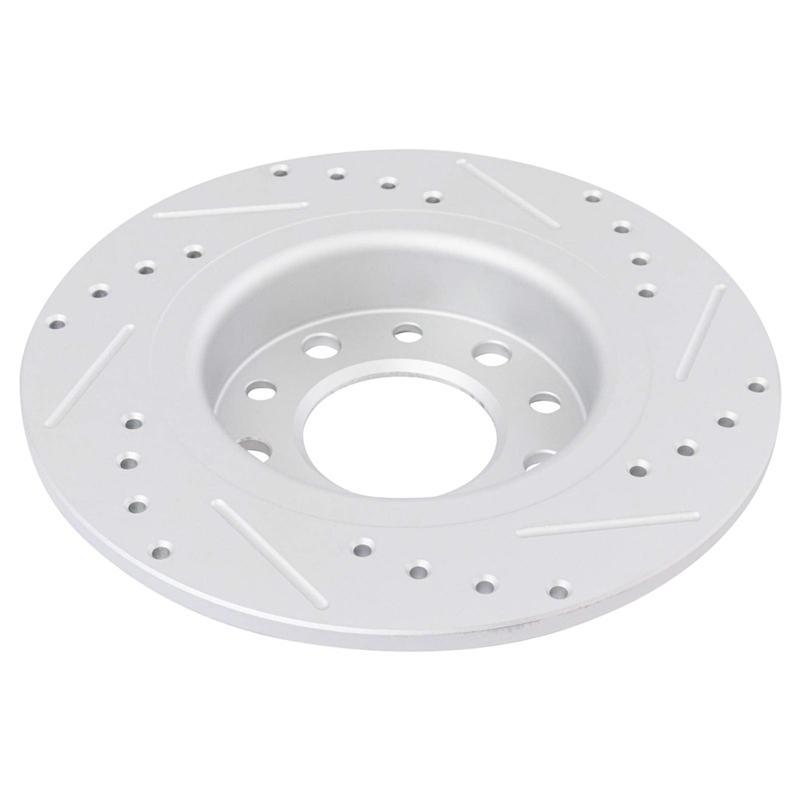 Trq Rear Performance Brake Rotors Set Solid Premium G-Coated Cross Drilled & Slotted Compatible With 2013-2016 Dodge Dart