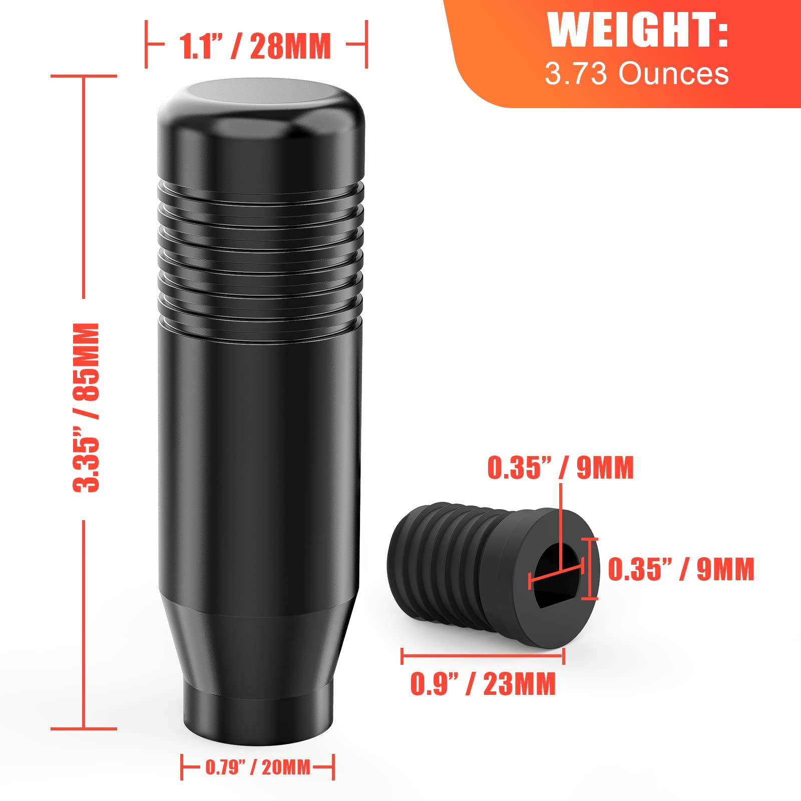 Aikeec Gear Shifter Knobs And Adapter Compatible With Logitech G29 G920 G923 G27 Driving Force Stick Aluminum Weighted Shift Knob Gear Shifting Lever Handle (Black)