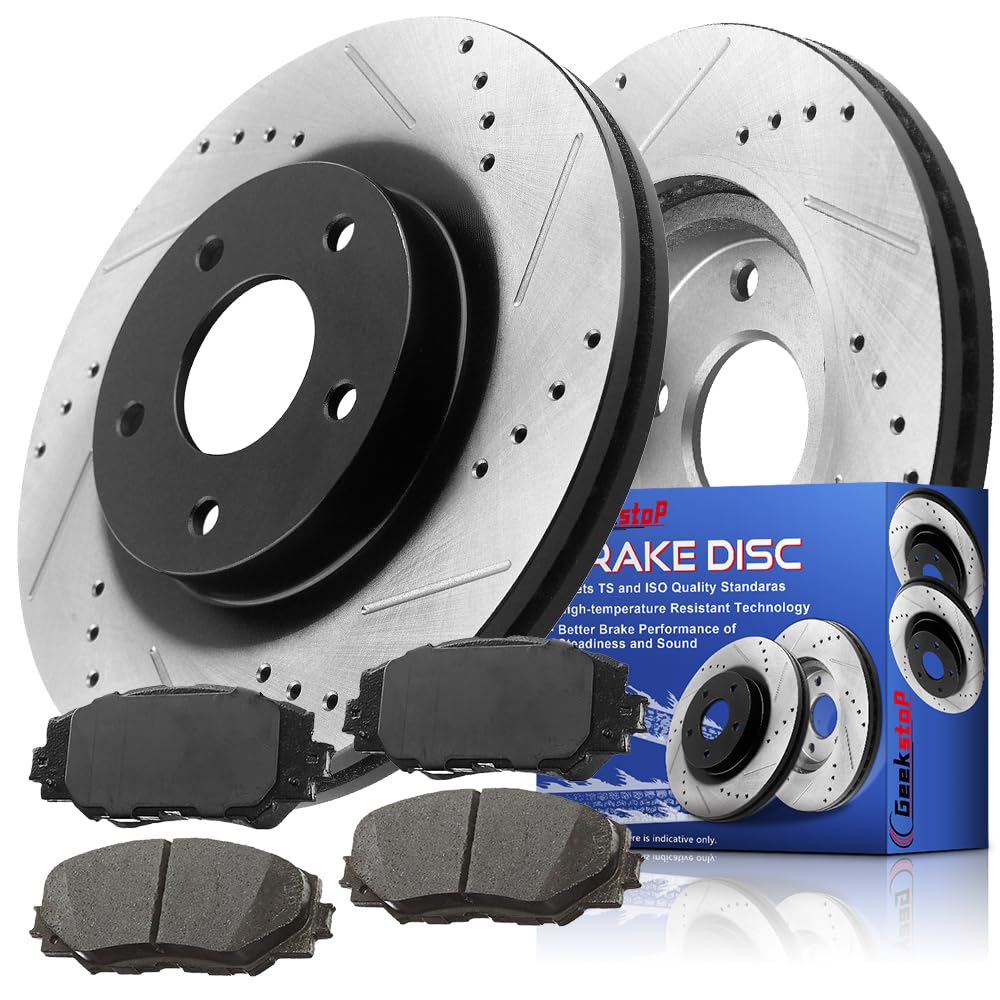 Front Brake Rotors and Pads for 2006-2018 Toyota Rav4, 2012-2017 Toyota Prius V, 2008-2015 Scion xB, 2010-2012 Lexus HS250H Dril