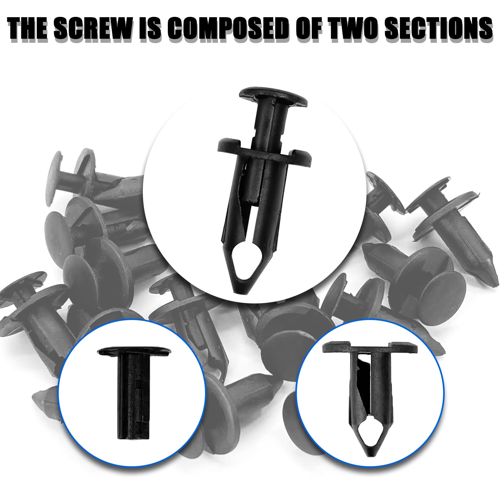 Gistilli 20Pcs Nylon Fender Fastener Rivet Push Clips Compatible with Honda Suzuki Kawasaki Rangers RZR Sportsman Polaris 766185