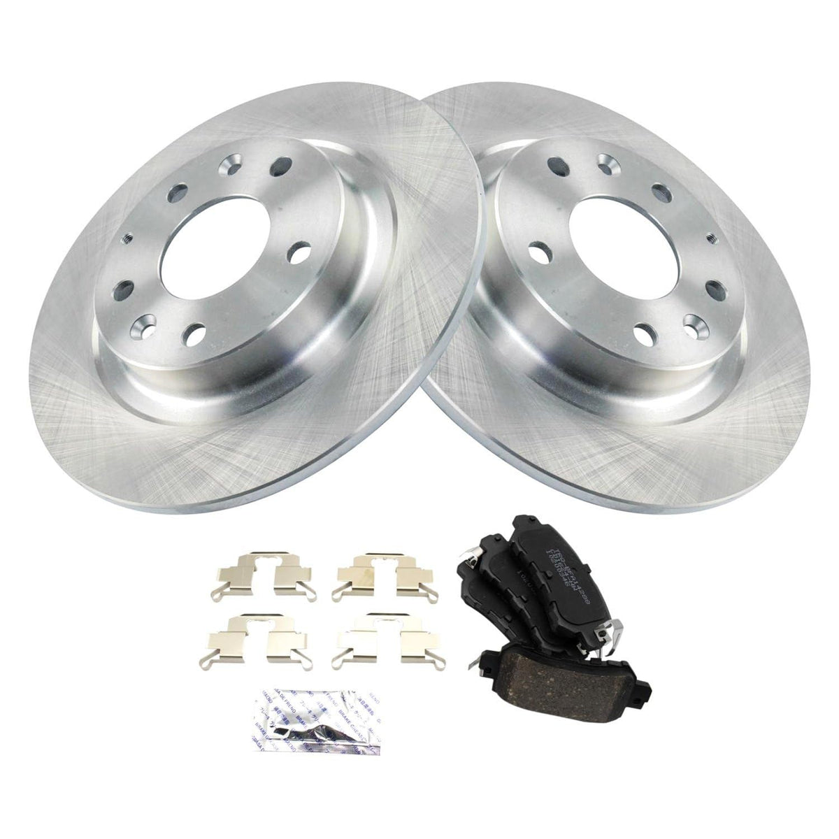 TRQ Rear Brake Pad & Rotor Kit Brake Pads Brake Rotor Ceramic Compatible with 2016-2018 Mazda CX-3