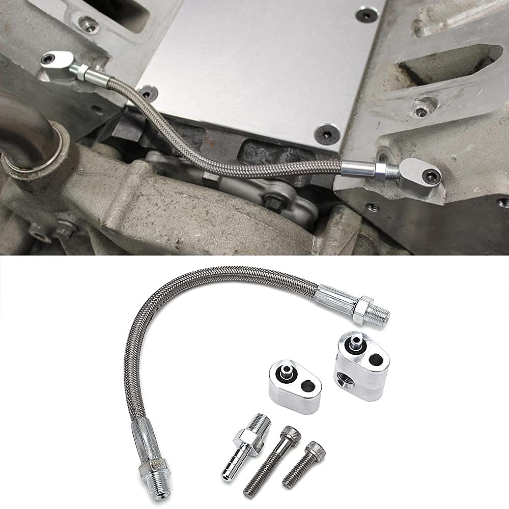 RJSPHH ls steam Port kit coolant Crossover kit LS Throttle Body Bypass Hose Kit Compatible with GM LS Series Engine LS1 LSX LM7 