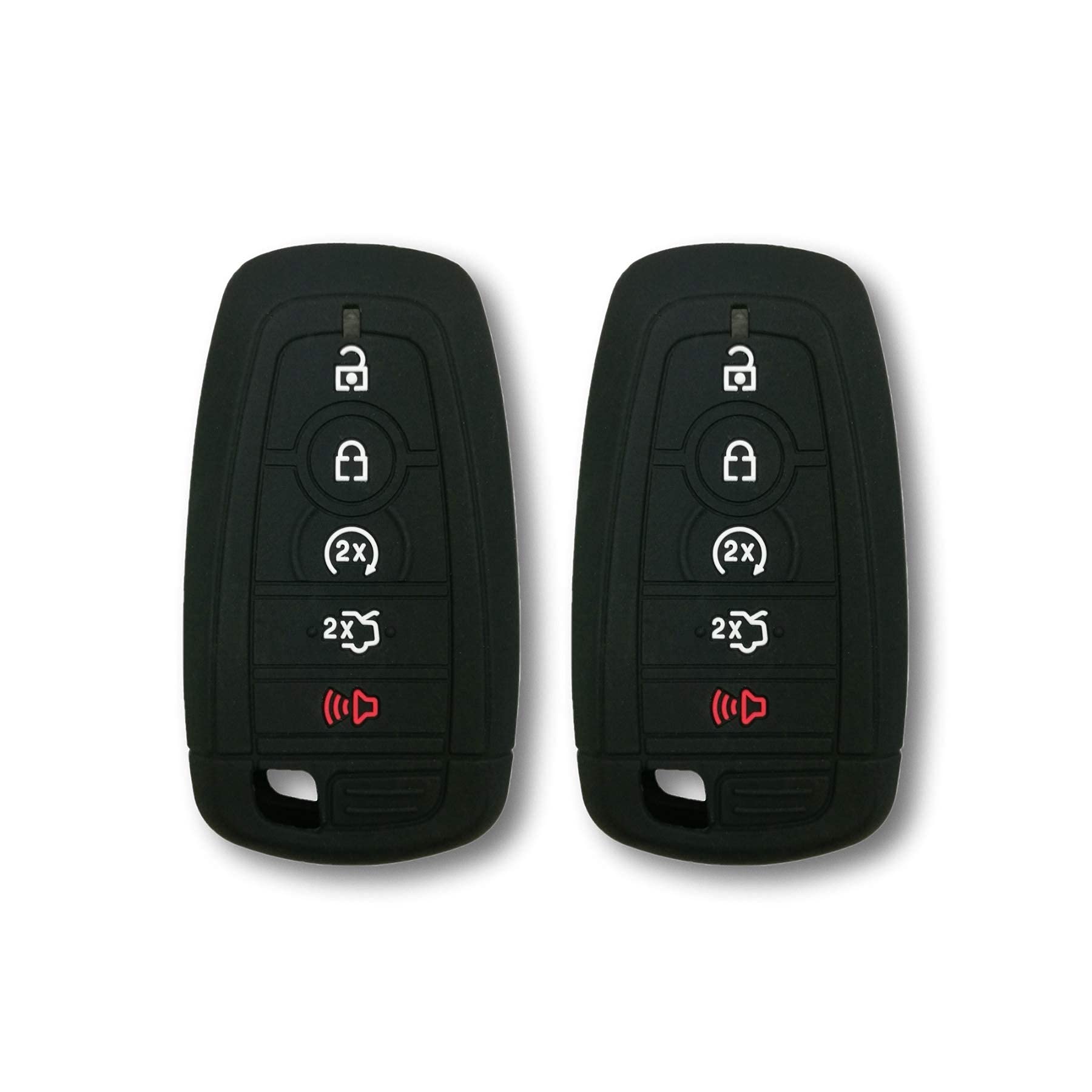 Autobase Silicone Key Fob Cover Compatible With 2025 2024 Ford Explorer Mustang Expedition Bronco F-150 Raptor Fusion F250 F350 