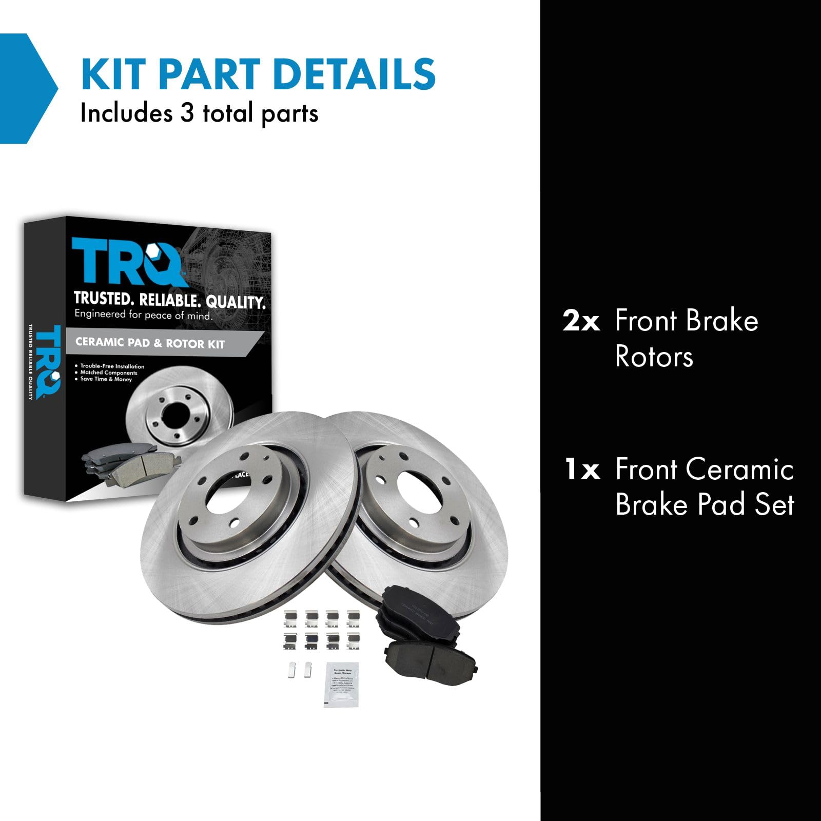 Trq Front Brake Pad & Rotor Kit Brake Pads Brake Rotor Ceramic Compatible With 2019 Mazda Cx-5 2016-2018 Cx-9