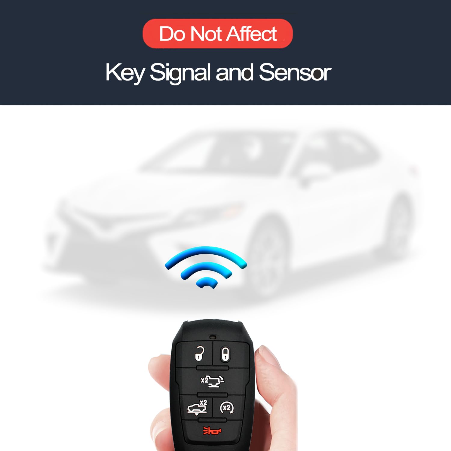 Infipar 2Pcs Compatible With Ram 1500 6 Buttons Black Key Fob Cover Case Key Chain Protector Keyless Remote Fit Ram 1500 Truck Pickup Only For Push Button Start