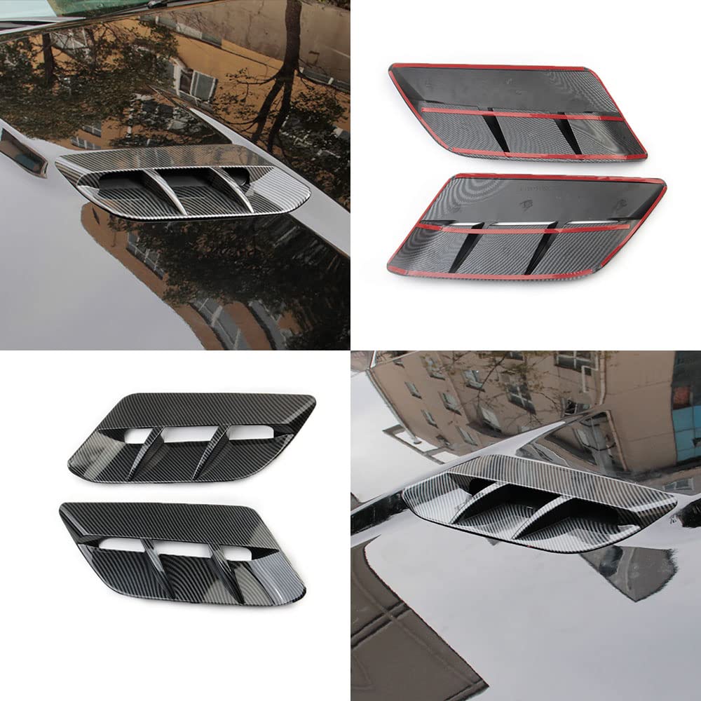 Korlot Engine Hood Air Outlet Vent Moulding Cover Trim For Dodge Challenger 2015-2023 Sxt (Carbon Fiber Pattern)