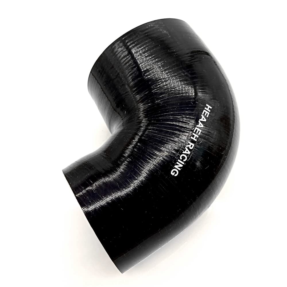 Heaaeh Racing 90 Degree Id 3 Inch To 3.5 Inch 4Ply Reducer Silicone Hose Black (76-89Mm)