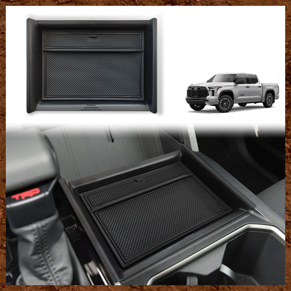 Muslogy Lower Center Console Organizer Compatible with Toyota Tundra 2022-2024 Accessories SR SR5 Limited TRD PRO Console Insert