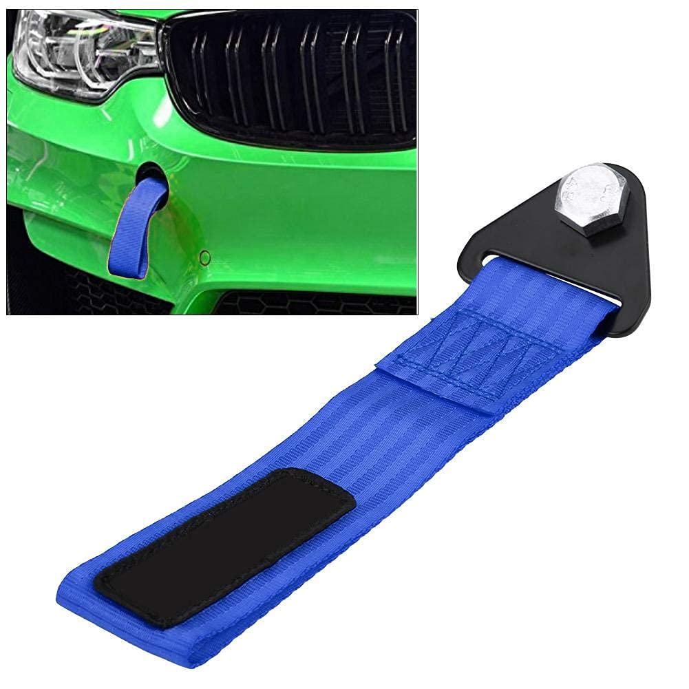 Tow Strap, Universal High Strength Racing Car Tow Strap Tow Rope for Front Rear Bumper Towing Hook Blue
