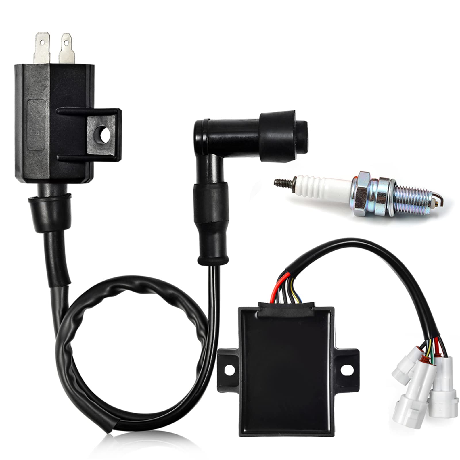 Cdi Box Ignition Coil Spark Plug Compatible With Kawasaki Bayou 220 1988 1989 1990 1991 1992 1993 1994 1995 21119-1226 21121-116