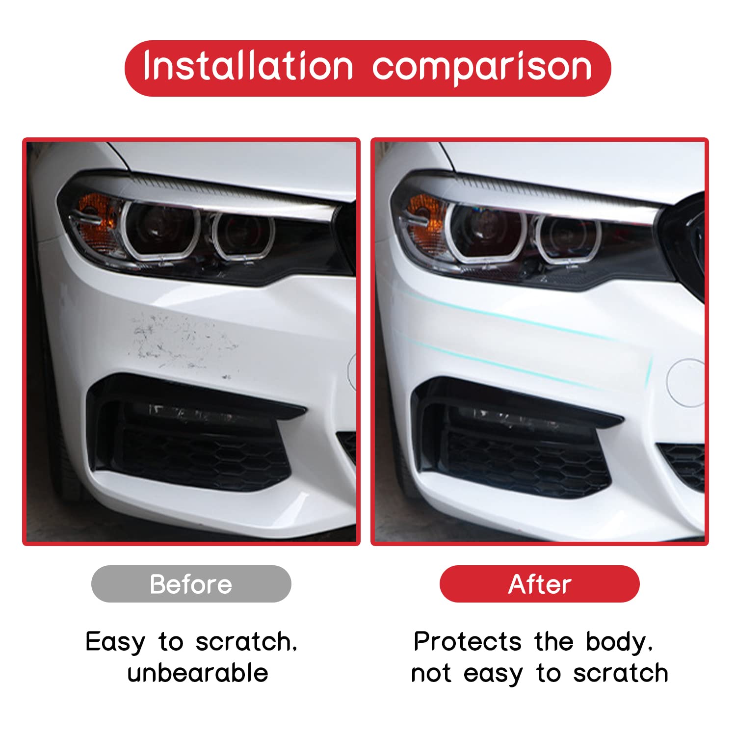 Miytsya 1 Pc Car Universal Door Sill Transparent Anti-Collision Protection Strip, Car Door Edge Trim Protection Film, Trunkanti-