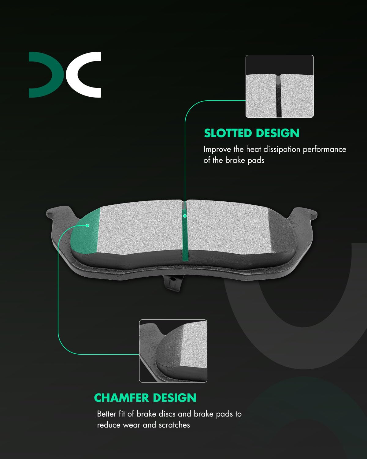 Scitoo D1041 Semi-Metal Brake Pads Kits Rear Replacement For Infiniti Qx56 2004-2010,For Nissan Armada 2005-2015 2017-2018,For N