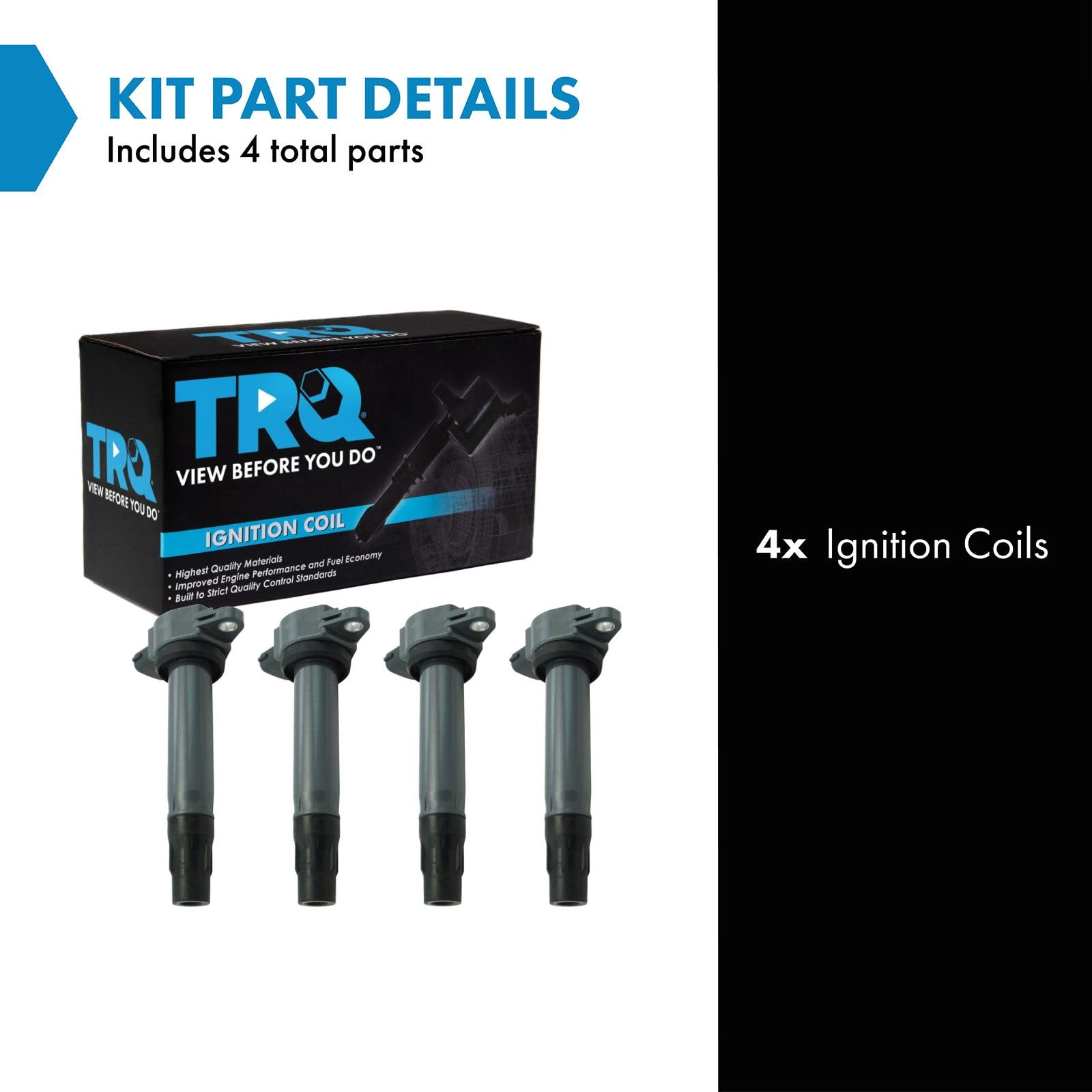 Trq Ignition Coil Set Compatible With 2008-2017 Mitsubishi Lancer 2008-2013 Outlander 2011-2017 Outlander Sport