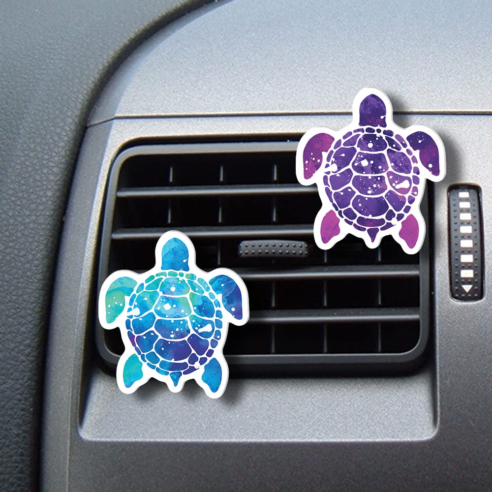 WIRESTER Set of 2 Car Vent Clip, Decorative Accessories, Interior Decoration for Cars - Blue Purple Sea Turtles