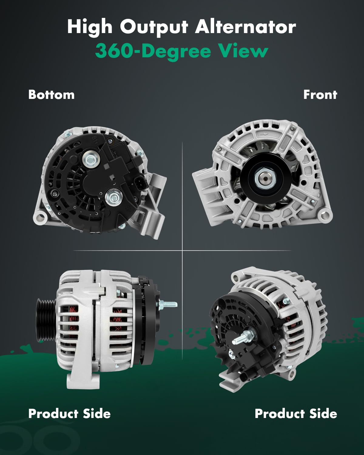 SCITOO Alternator Fits for Chevy for Impala V6 3.5L 3.9L 2006-2011, for Monte Carlo V6 3.5L 3.9L 2006-2007 - 12V 125Amp CW 6-Gro
