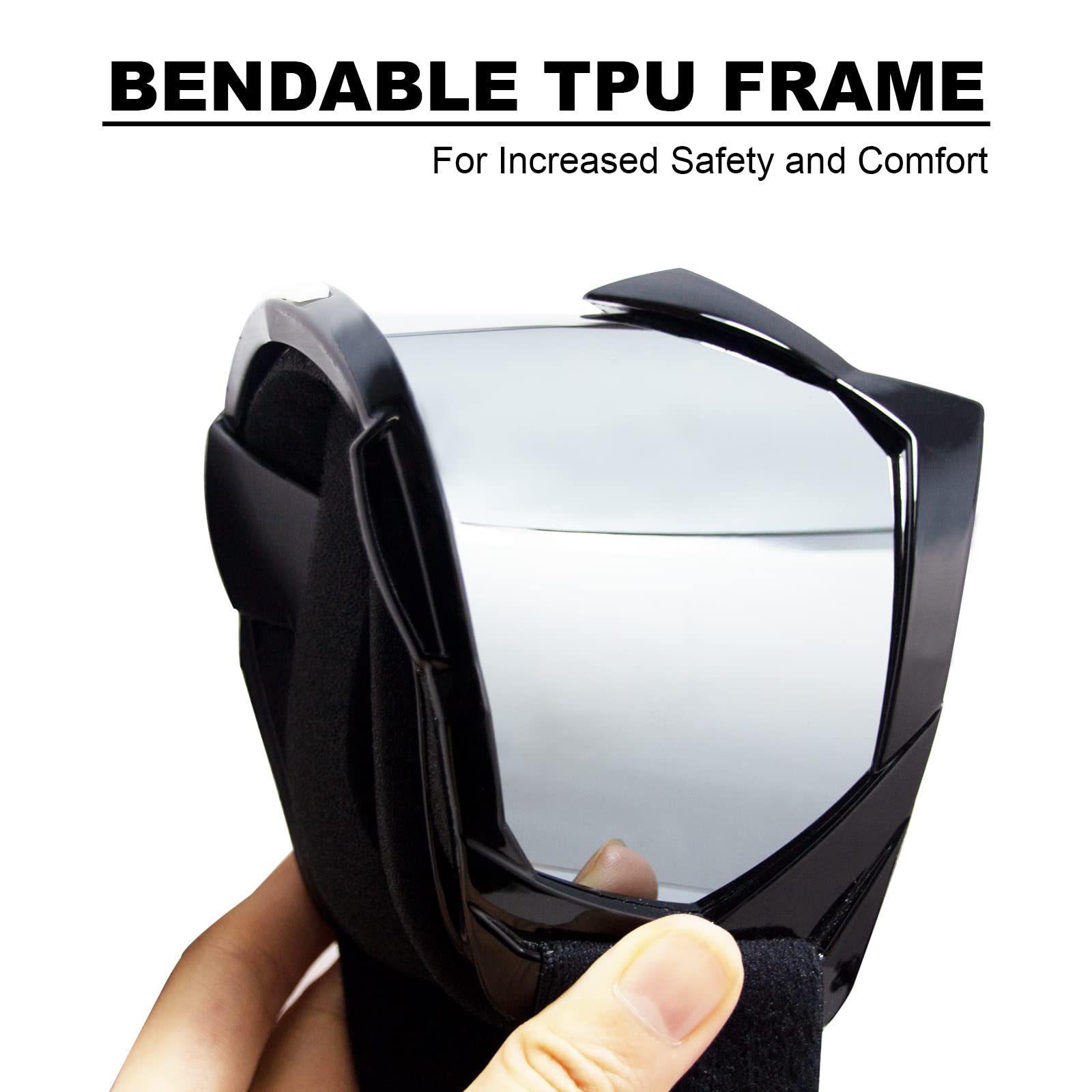 Copvner Motocross Goggles, Silver Lens, Black Frame, Adjustable Strap, Offroad Goggles For Adults Men Women Youth Kids, Uv Prote