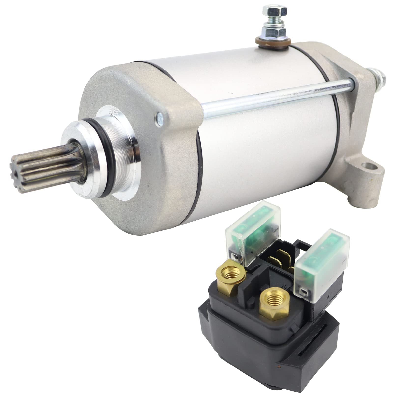 STABSOLI Starter Motor & Relay Replacement for Yamaha Grizzly 400 450 660 2002-2010, Kodiak 400 450 2000-2006, Wolverine 450 200