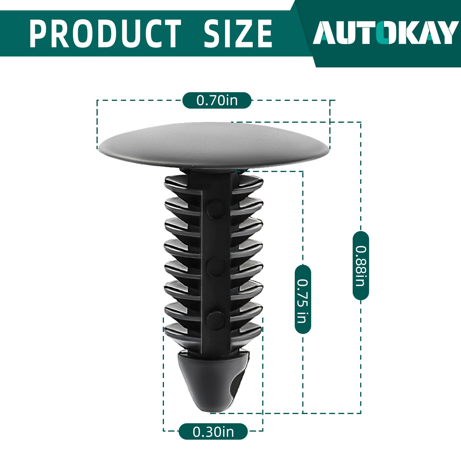 Autokay 100Pcs 8Mm Bumper Clips Auto Car Hole Plastic Rivets Fastener Fender Push Pin New