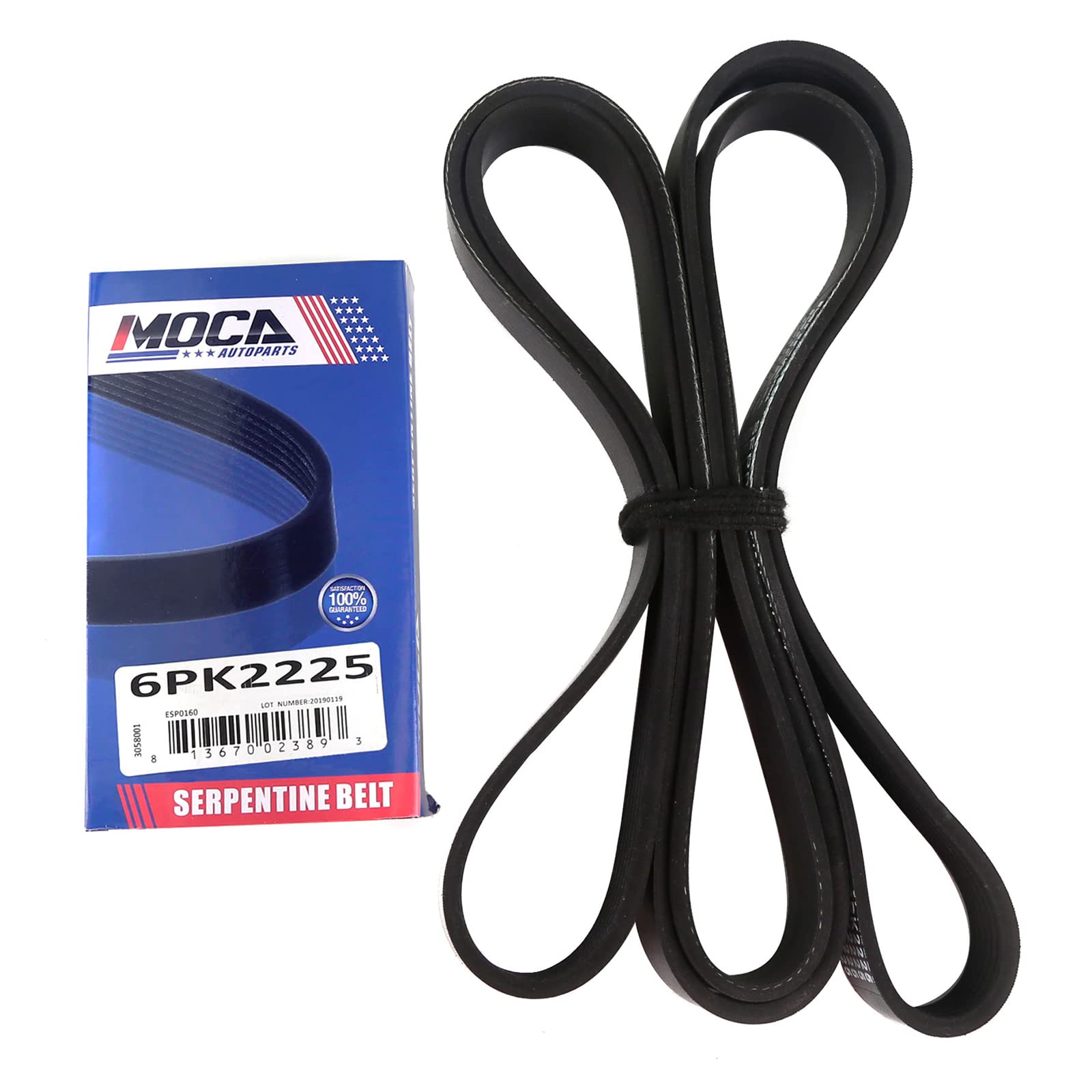 Moca 6Pk2225 Quality Serpentine Belt For 1990-2007 Express 1500 & Dodge Ram 1500 / Dakota & Gmc Cadillac 3.7-5.7L