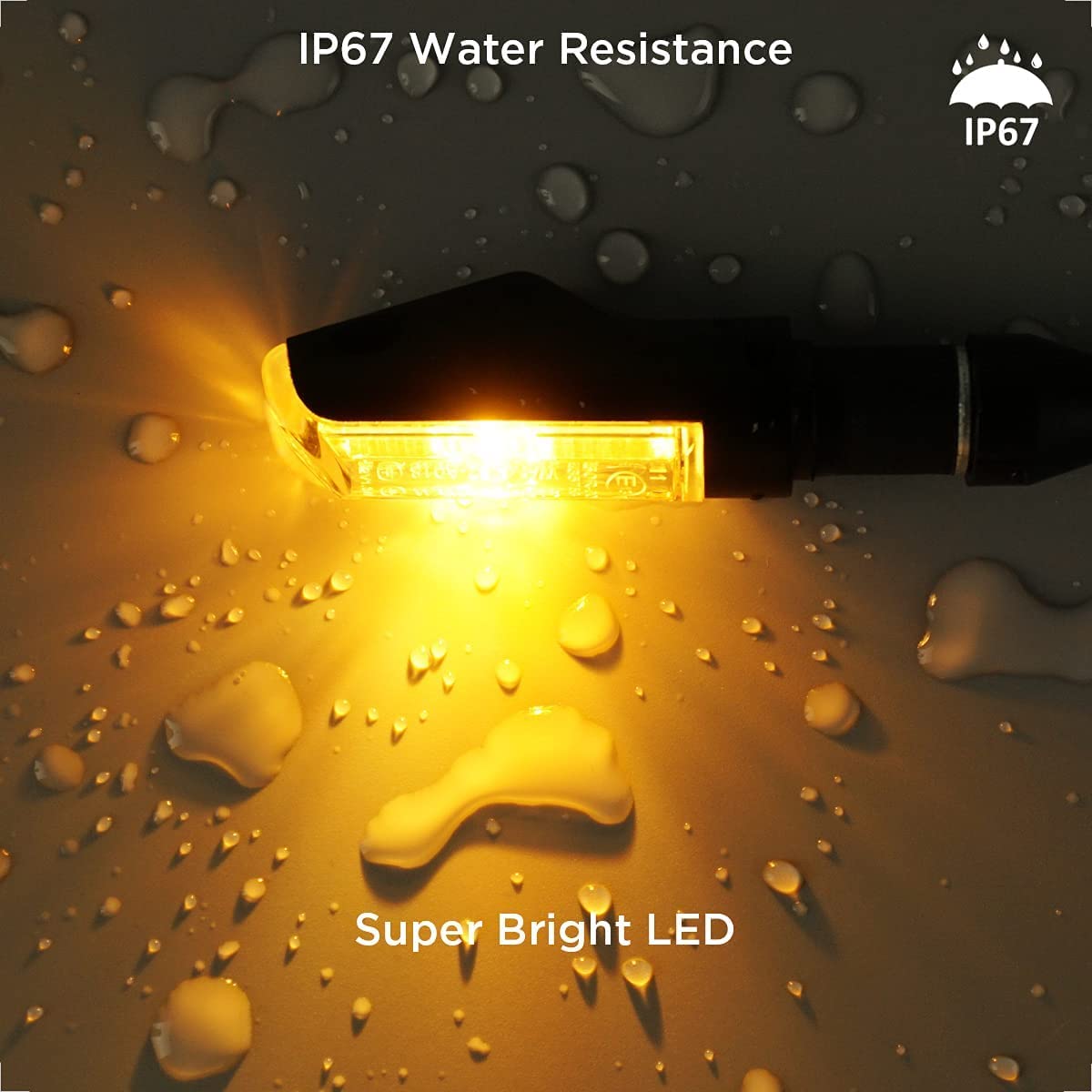 Evermotor Universal 4 Pieces Motorcycle Led Turn Signals Motorbike Scooter Front Rear Blinkers E-Approved Aluminum Shell With Beautiful Surface Treatment Ip67 Waterproof