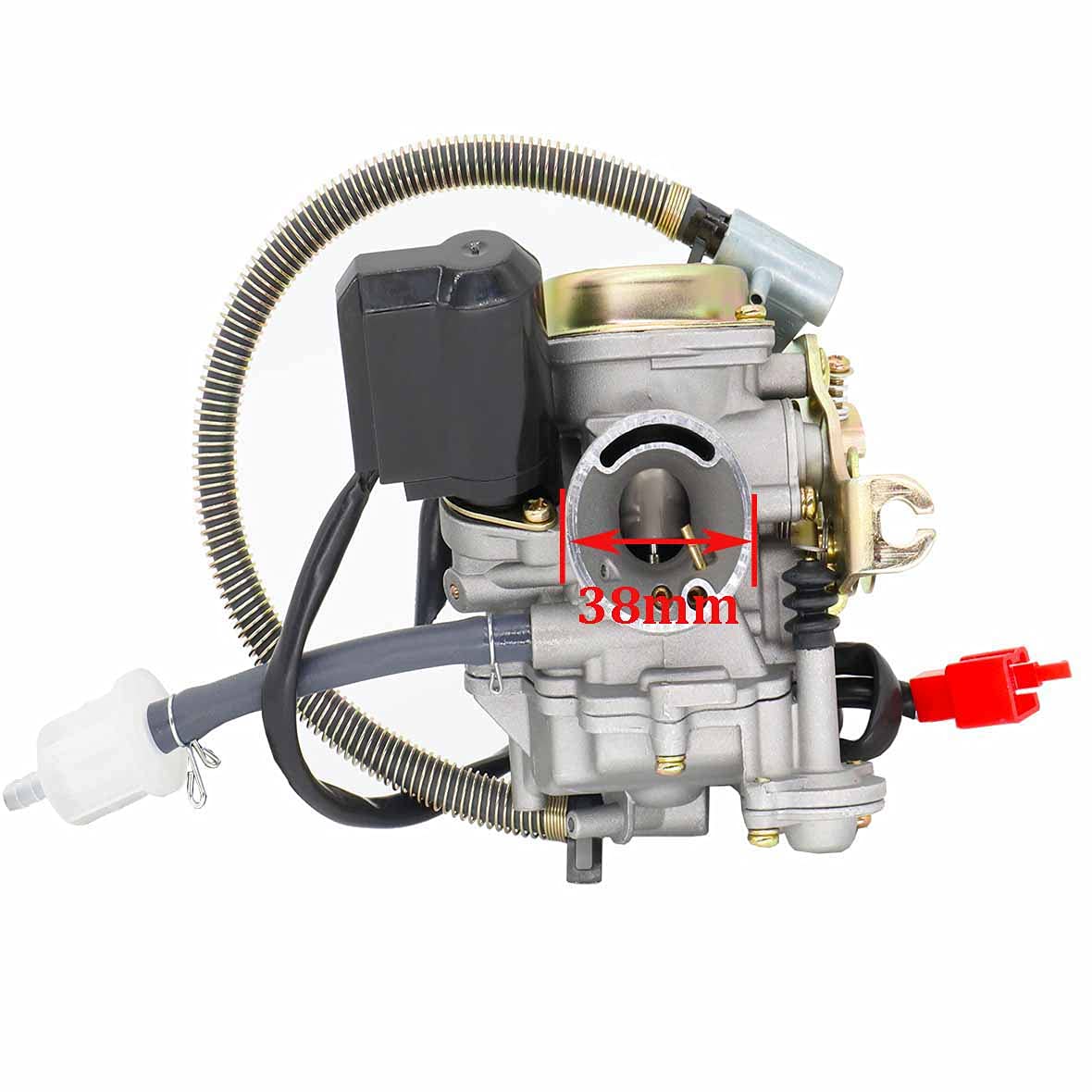 FYSHIQING GY6 50CC Carburetor with Air Filter for 139QMB 4-Stroke Scooter, ATV, Moped, Go Kart - 18mm with Vacuum Fuel