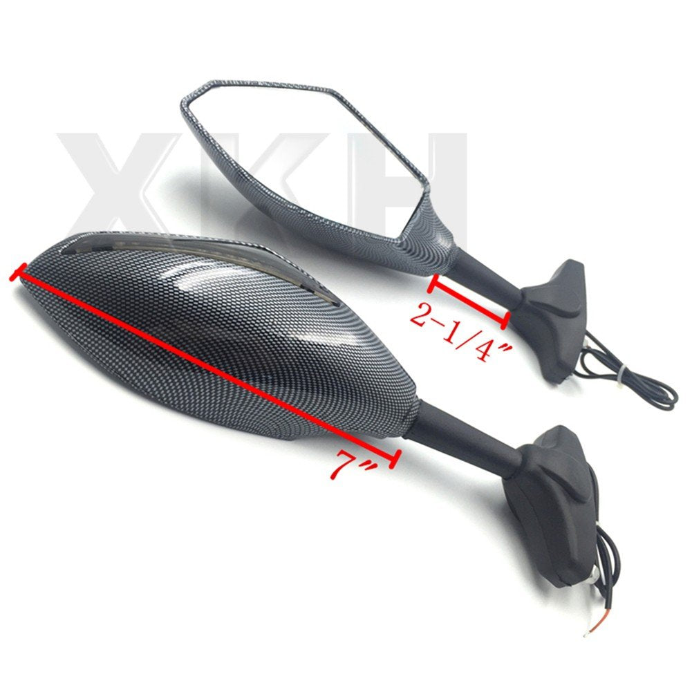 XKH- Carbon Turn Signal Mirrors with Smoke Lens Compatible with Suzuki GSXR 600/750 2001-2005 2009-2012/GSXR 1000 2001-2005, 2009-2012/GSXR 1100 1993-1998/ Hayabusa 1999-2012 [B01KNX9QB2]