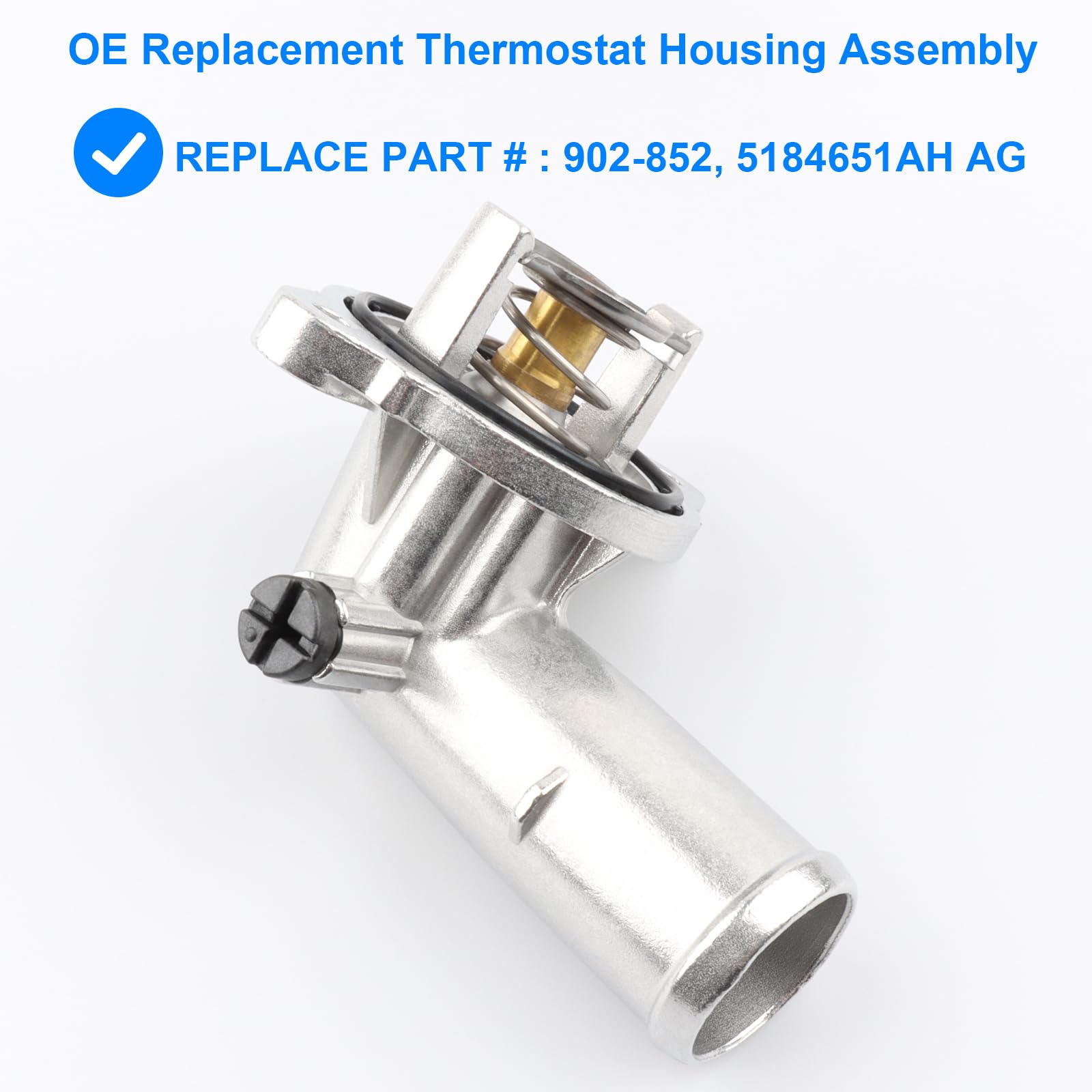 Upgrade Aluminium Thermostat Housing Compatible with Dodge Jeep 3.6 3.6L - 2011-2015 Durango & Grand Cherokee, 2012-2017 Wrangle