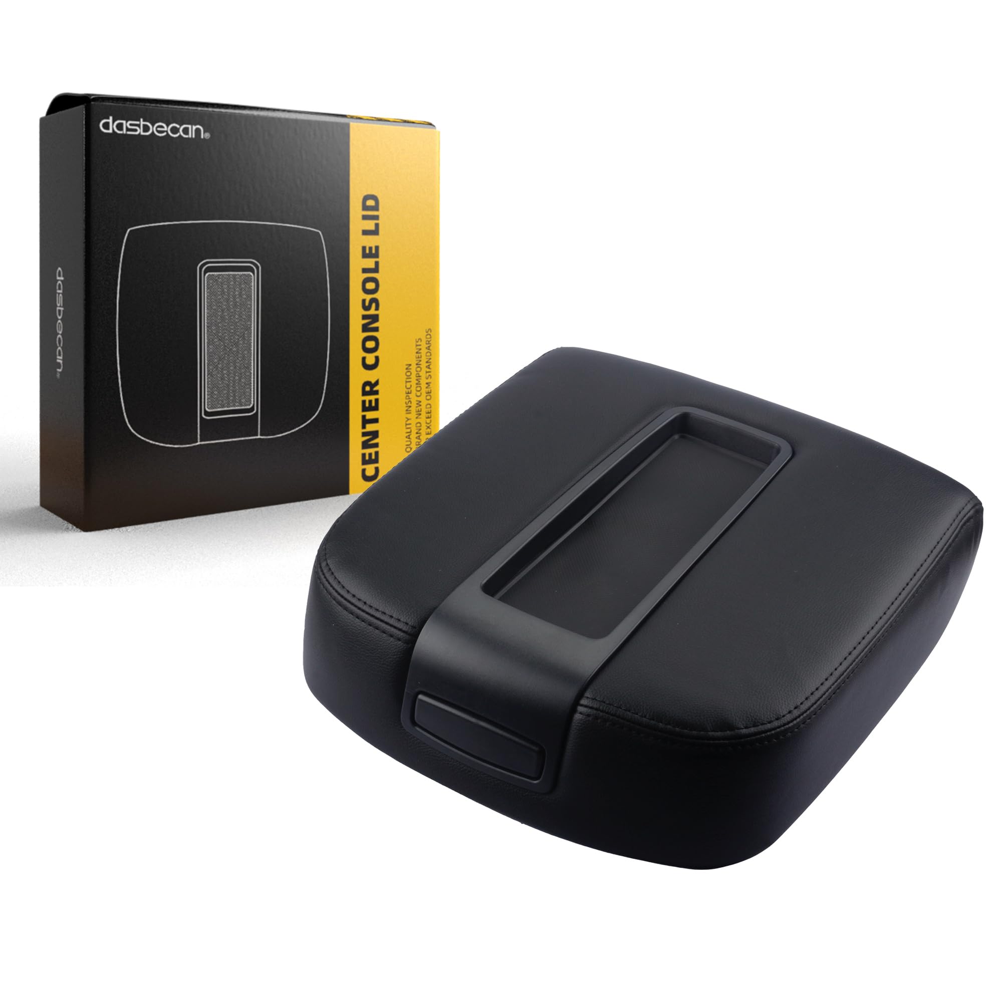 Dasbecan Center Console Lid Armrest Cover Compatible With 2007-2014 Avalanche Silverado Suburban 1500 2500 Yukon Sierra 2500Hd 3500Hd Armrest Center Console Cover Lid Kit 15217111(Black)