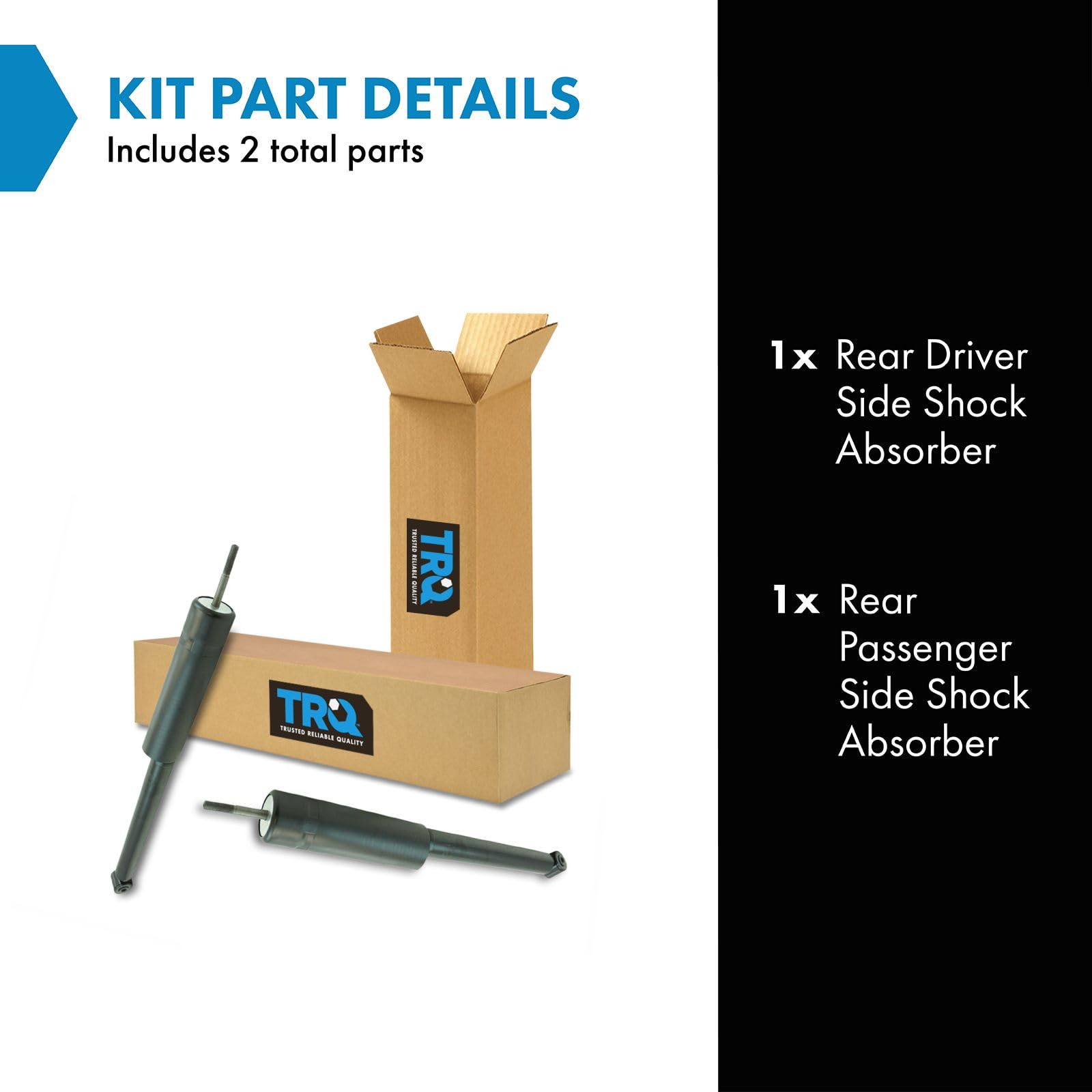Trq Rear Shock Absorber Set Compatible With 2009-2013 Honda Fit