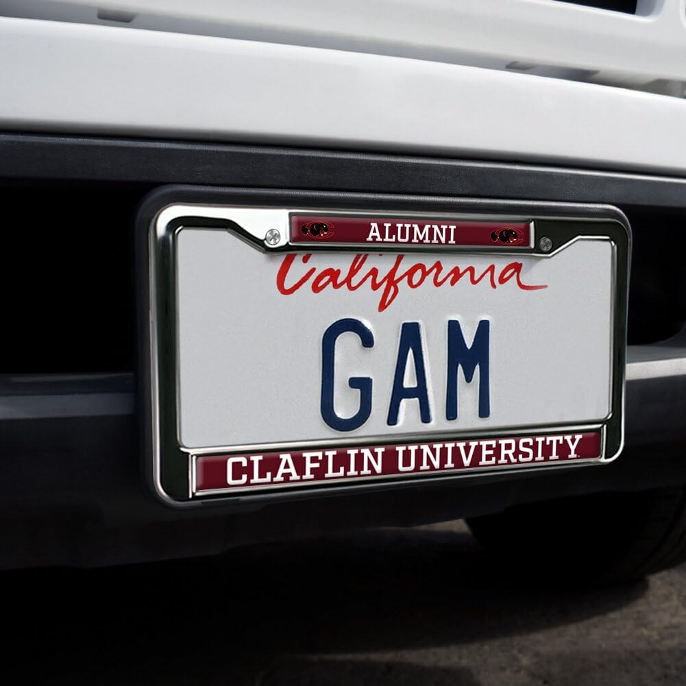 GRAPHICS & MORE Claflin University Alumni Metal License Plate Frame - Full Size, Claflin Panthers Color