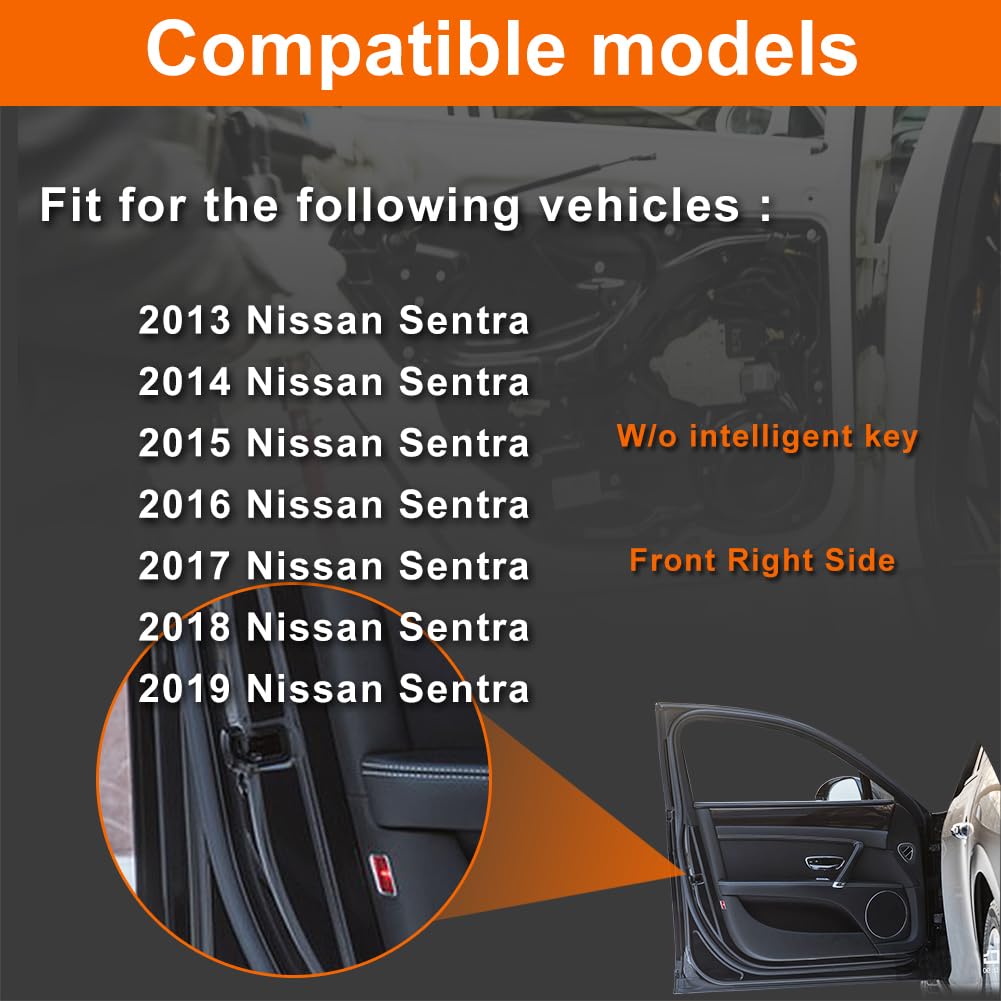 VEELECP Door Lock Actuator Compatible with 2013-2019 Sentra Sedan Front Right Passenger Side Without Smart Key 80500-9AN0A