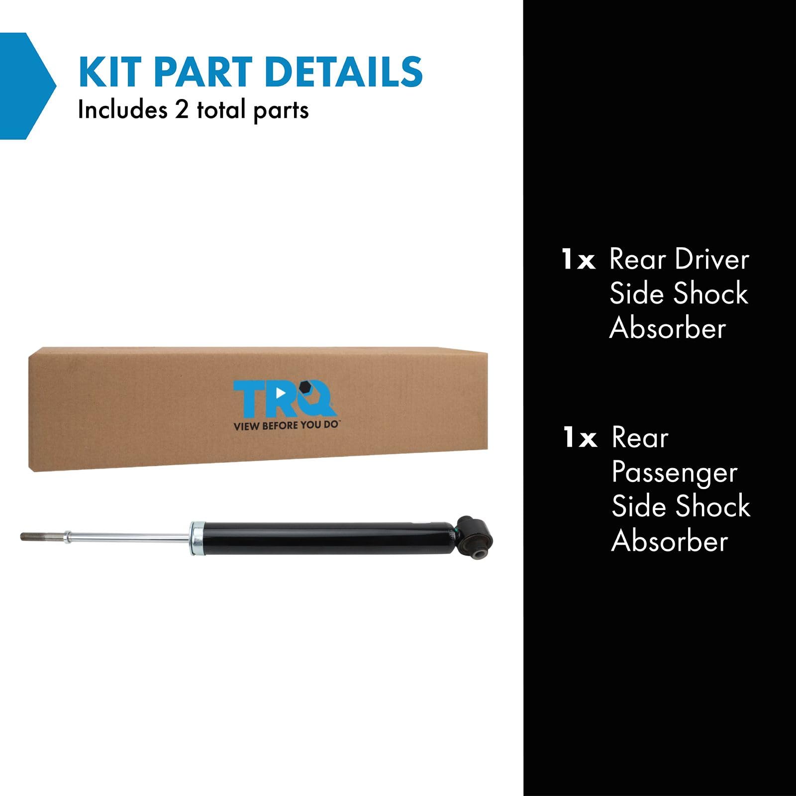 Trq Rear Shock Absorber Set Compatible With 2014-2017 Lexus Ct200H