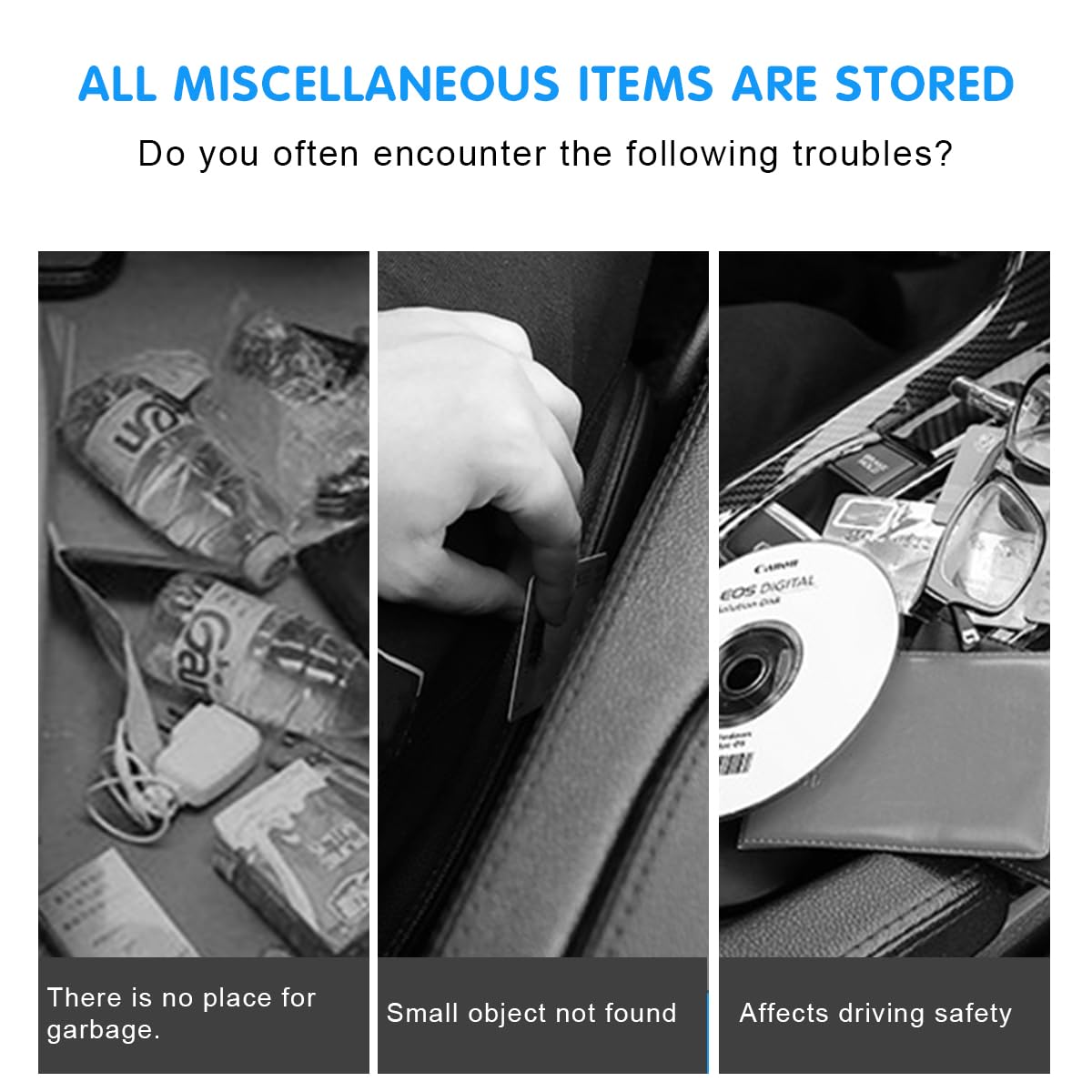 Mandark Car Seat Back Organizer, Pu Leather Vehicle Backseat Hanging Storage Pocket, Multipurpose Automotive Travel Essentials A