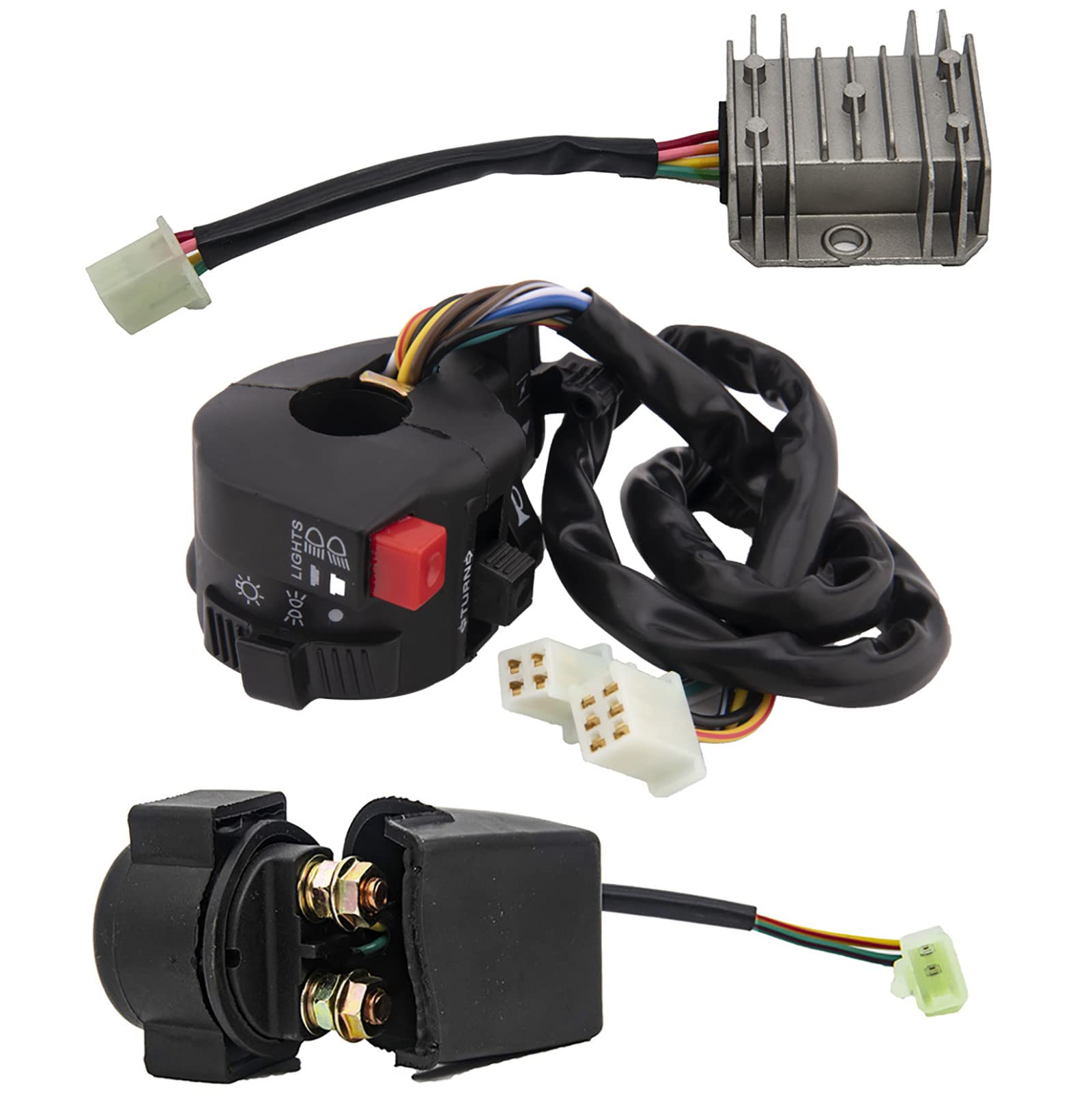 Kako Complete Wiring Harness Kit For Atv Quad 4 Four Wheelers Gy6 50Cc 70Cc 110Cc 125Cc Go Kart Dirt Pit Bikes With Electrics Stator Coil Cdi Wiring Harness Solenoid Relay Spark Plug By