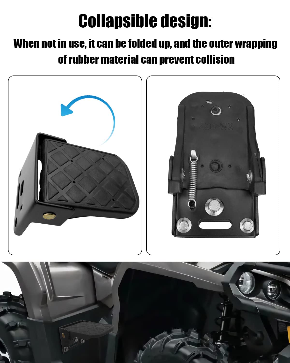 Emiho Atv Foot Rests For 4 Wheeler Rear Seat Passenger Foot Pegs Universal Compatible With Polaris Sportsman Honda Rancher Forem