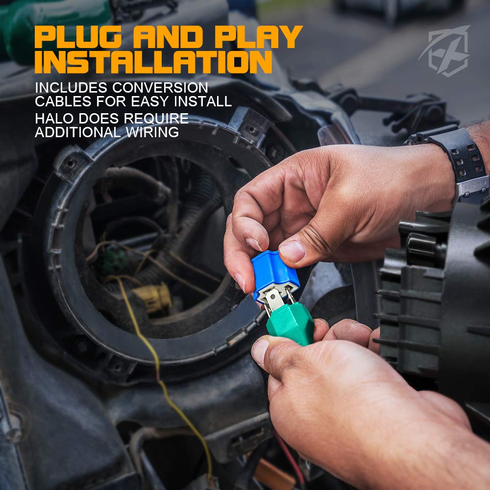 Xprite 7'' 90W Led Headlights & 4 Inch 60W Fog Lights Combo W/Red Halo Compatible With 2007-2018 Jeep Wrangler Jk, Dot Approved