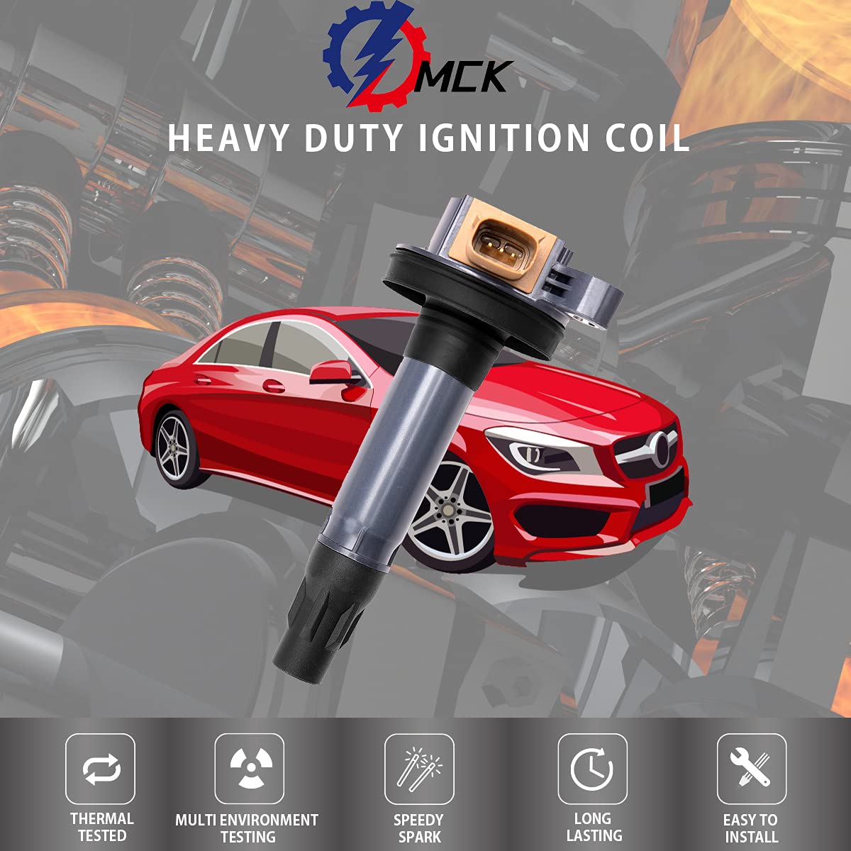 MCK 6pcs Ignition Coil Pack And Motorcraft Iridium Spark Plug Compatible With Ford Lincoln Expedition F-150 F150 Flex Police Int