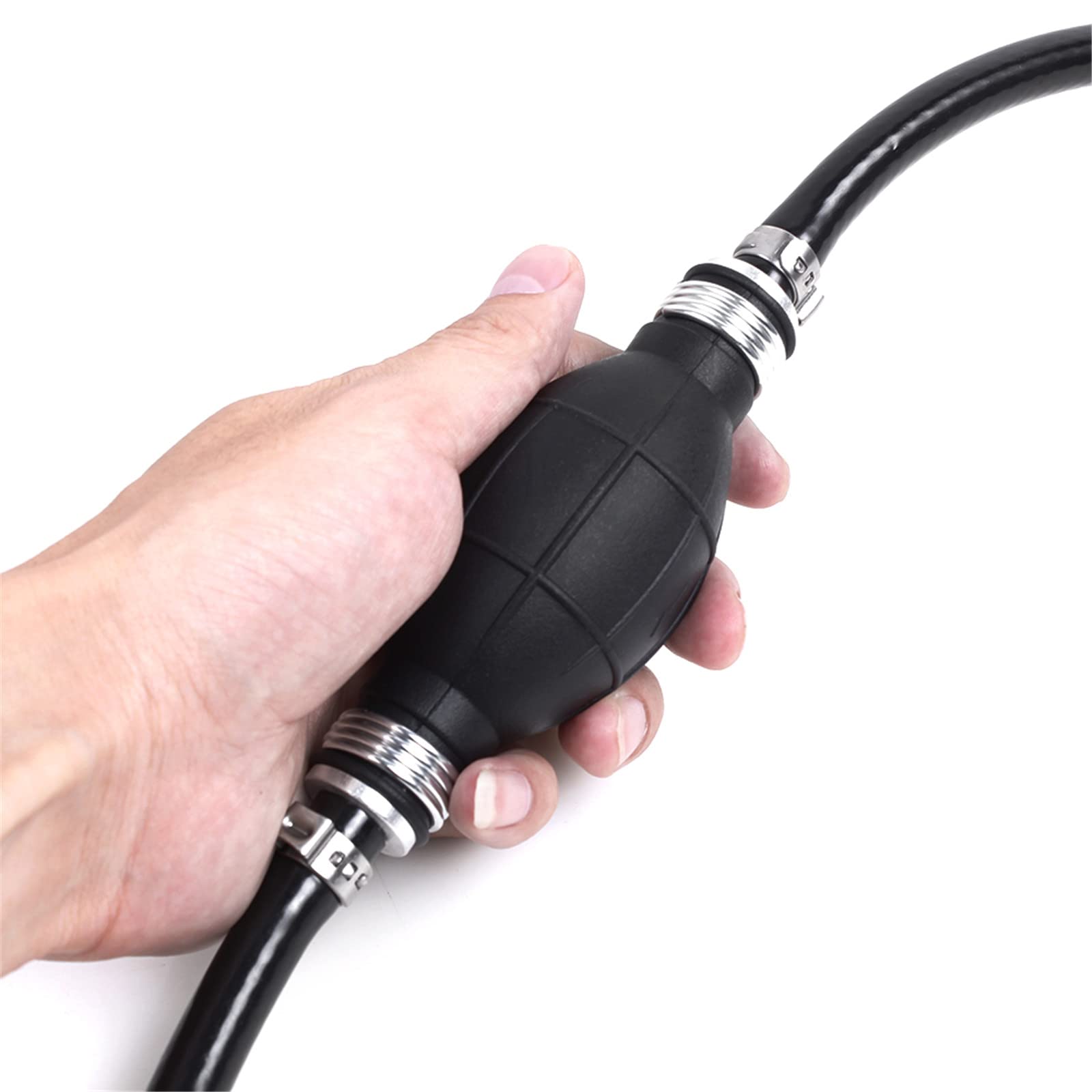 Bartoo Fuel Line Assembly,5/16In Nylon Braided Marine Boat Fuel Line Hose Assembly With 1Pcs Primer Bulb For Marine Outboard Boa