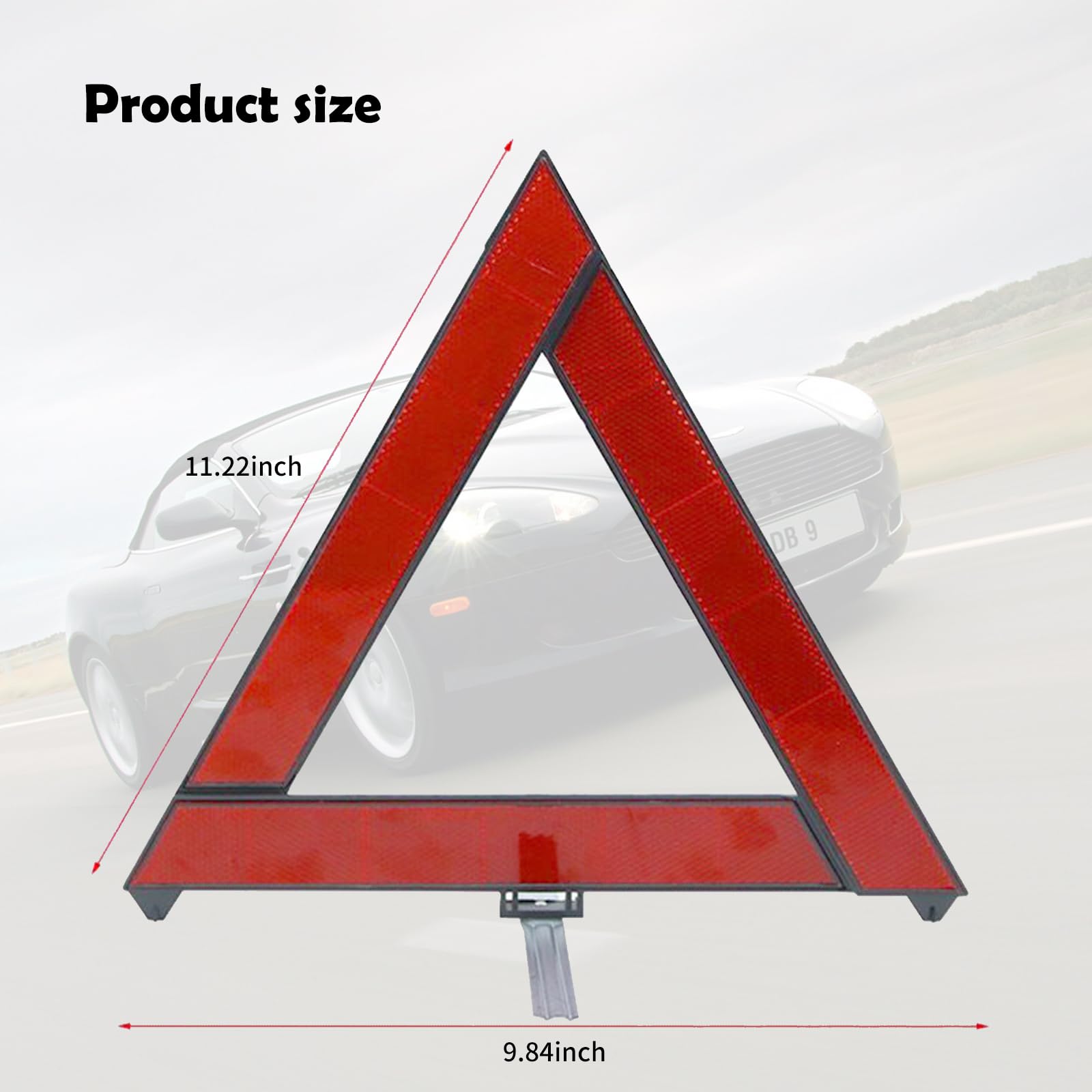 NGHEY 2 PCS Reflective Folding Vehicle Danger Sign, Safety Triangle Kit, Vehicle Breakdown Stop Warning Sign, Fit for Most Car (