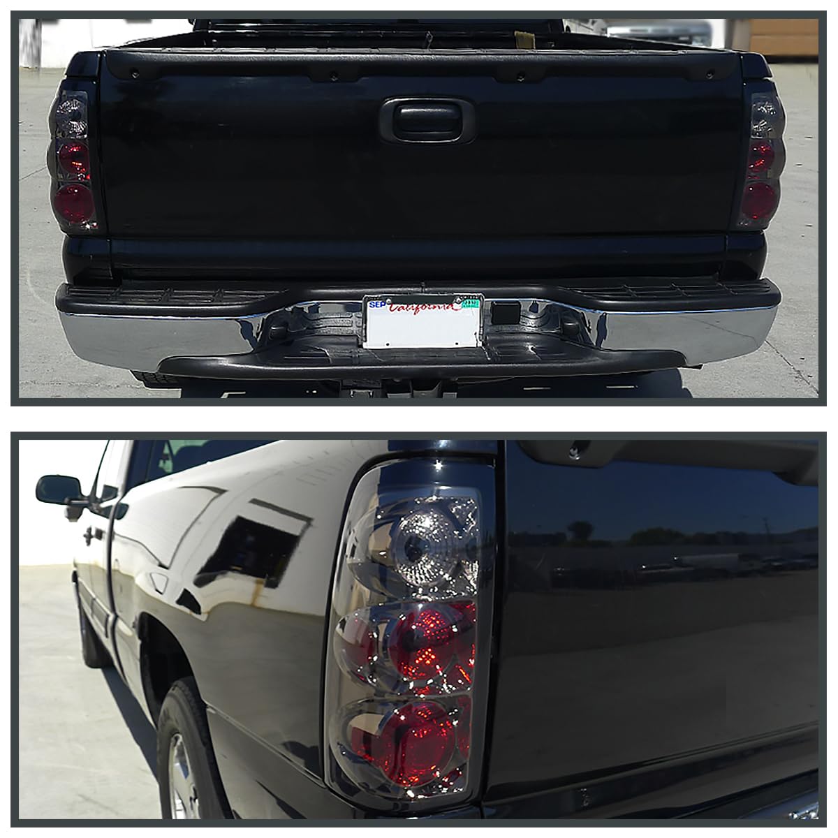 Spec-D Tuning Smoke Lens Tail Lights Compatible With 1999-2002 Chevy Silverado 1500/1500Hd/2500/2500Hd/3500 Sierra Models, Left