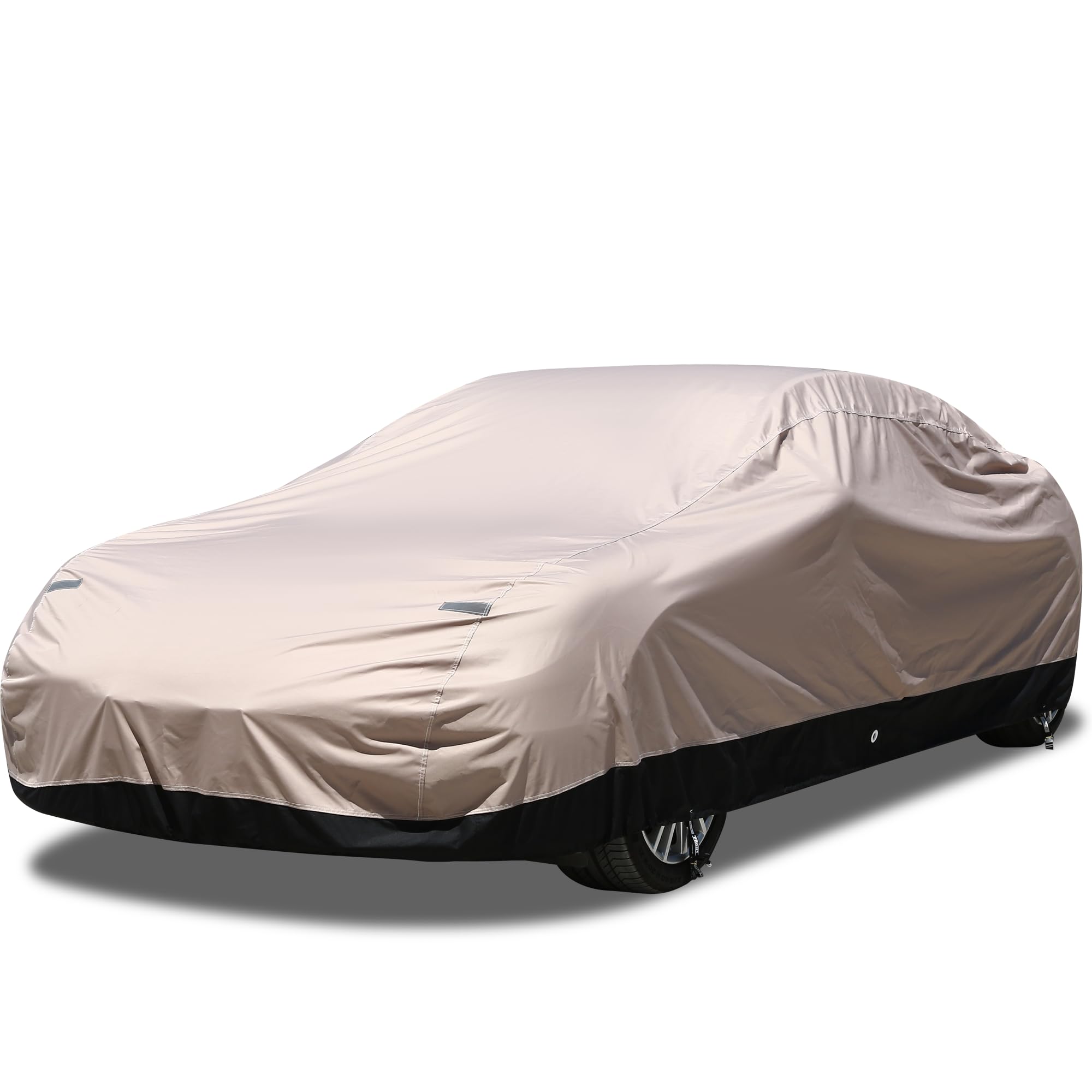 Coverado Car Cover Waterproof All Weather, Car Cover For Sedan Sport Car With Locking Cable, Outdoor Car Cover Rain Snow Uv Prot
